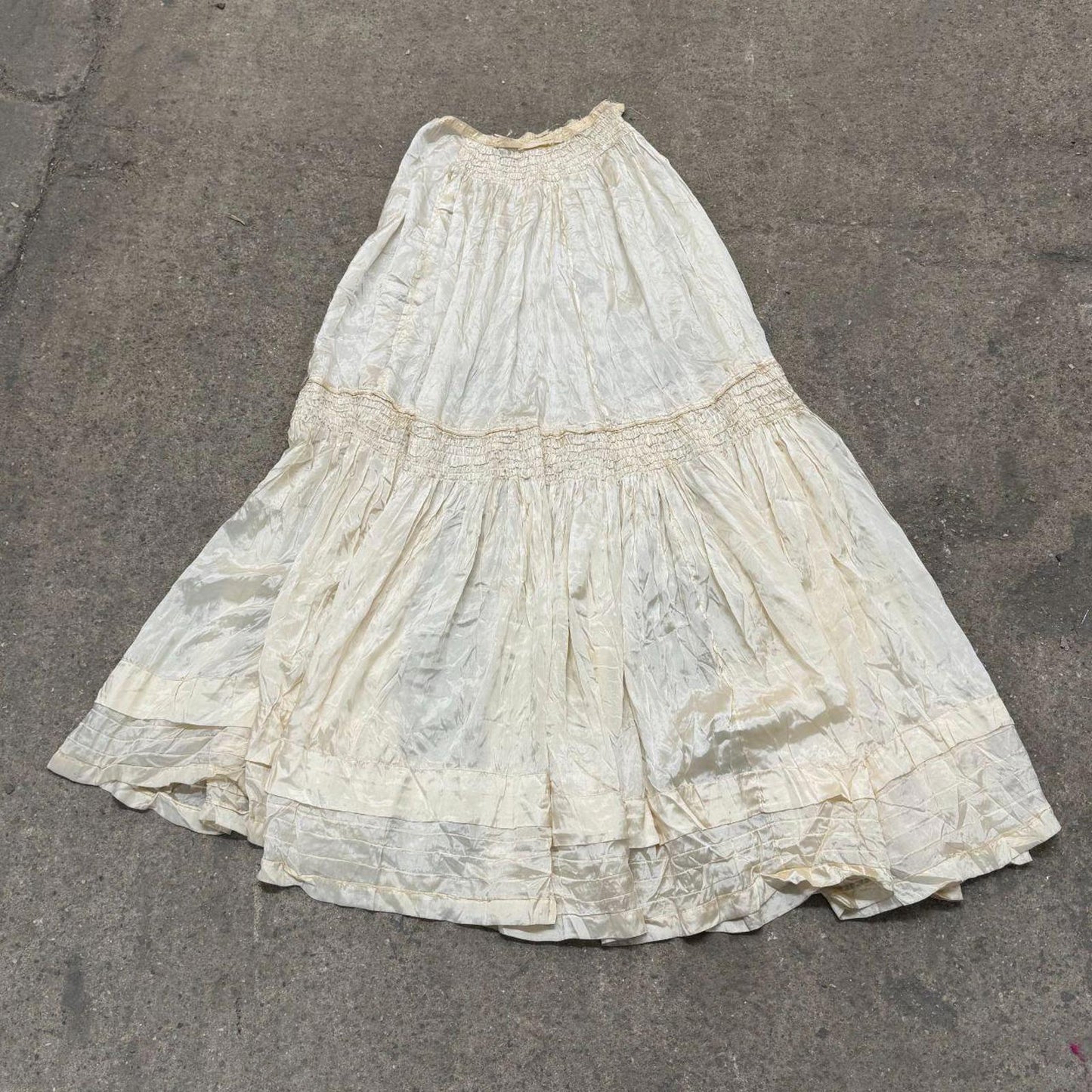 Antique Edwardian Silk Petticoat Slip Skirt XXS