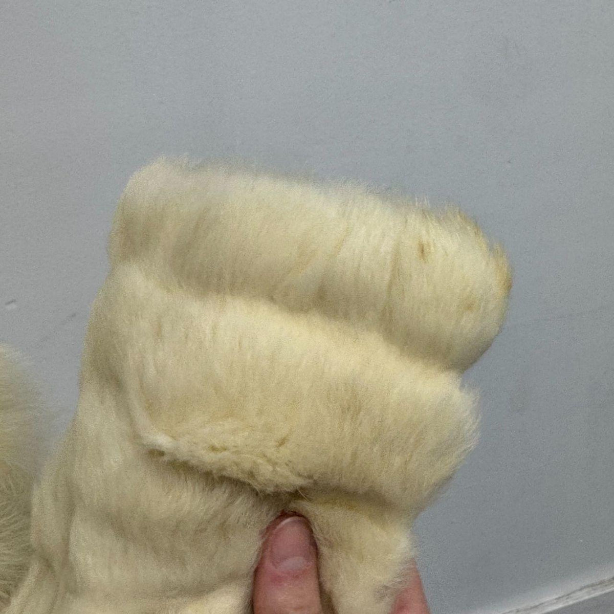 Vintage Cream White Rabbit & Fox Fur Jacket Coat