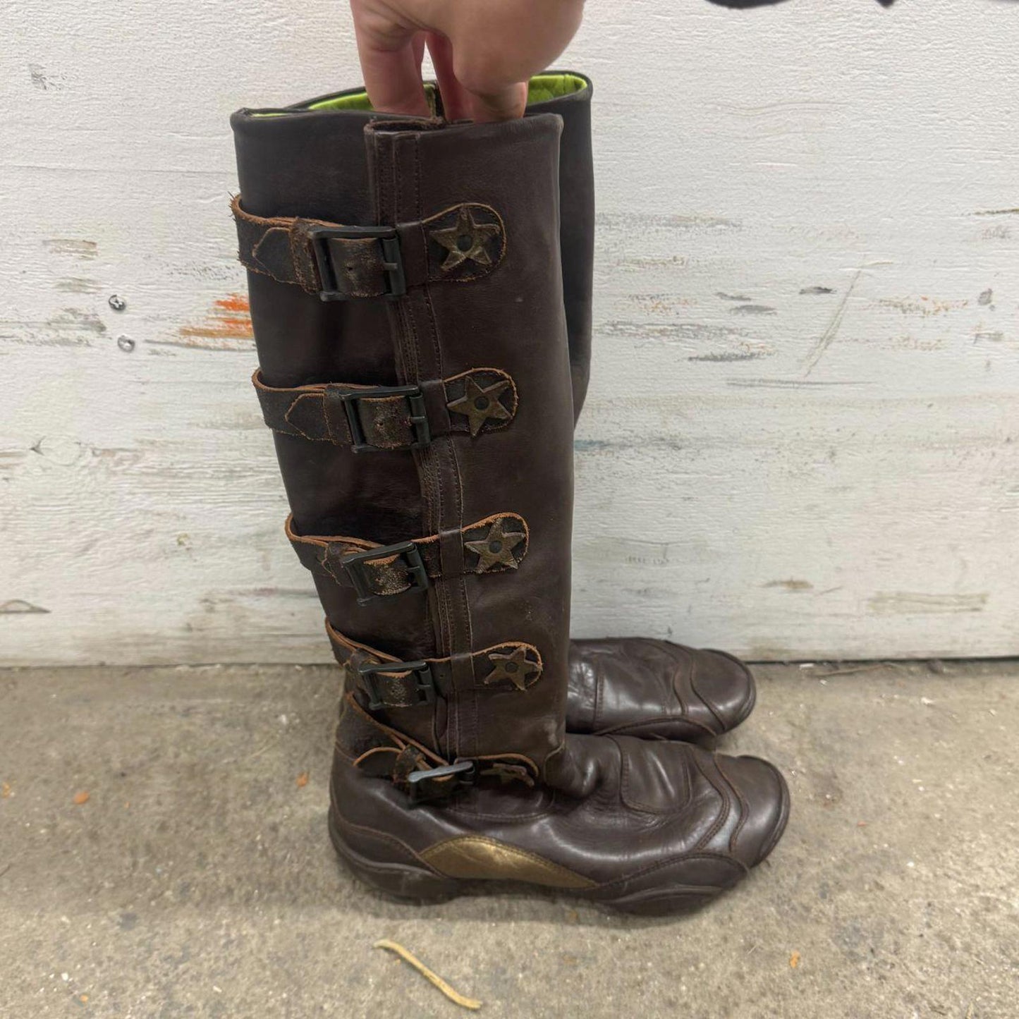 Y2K Vintage Marithé + François Girbaud Star Leather Boots