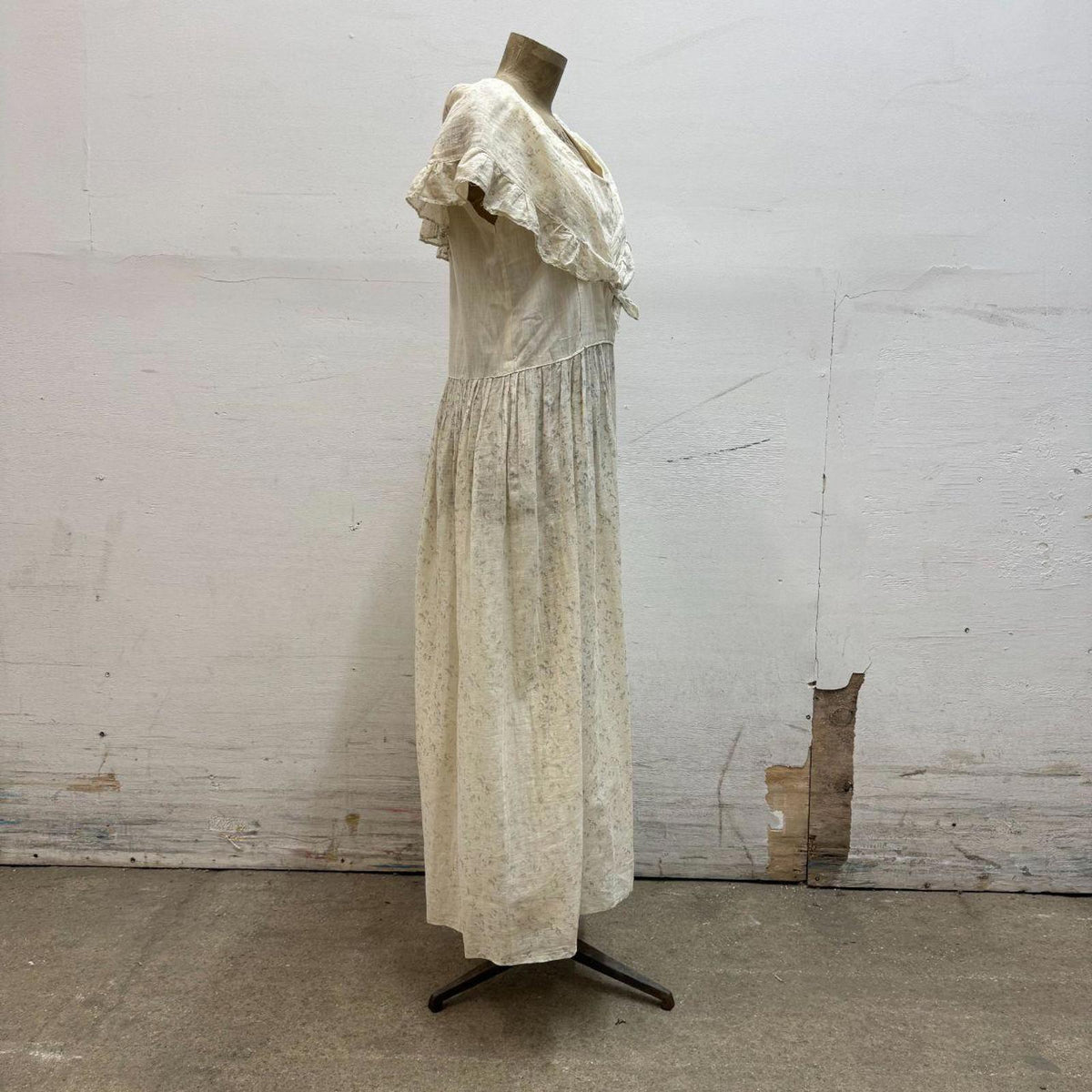 Vintage 30s 40s Edwardian Revival Antique Broadcloth Sailor Day Dress