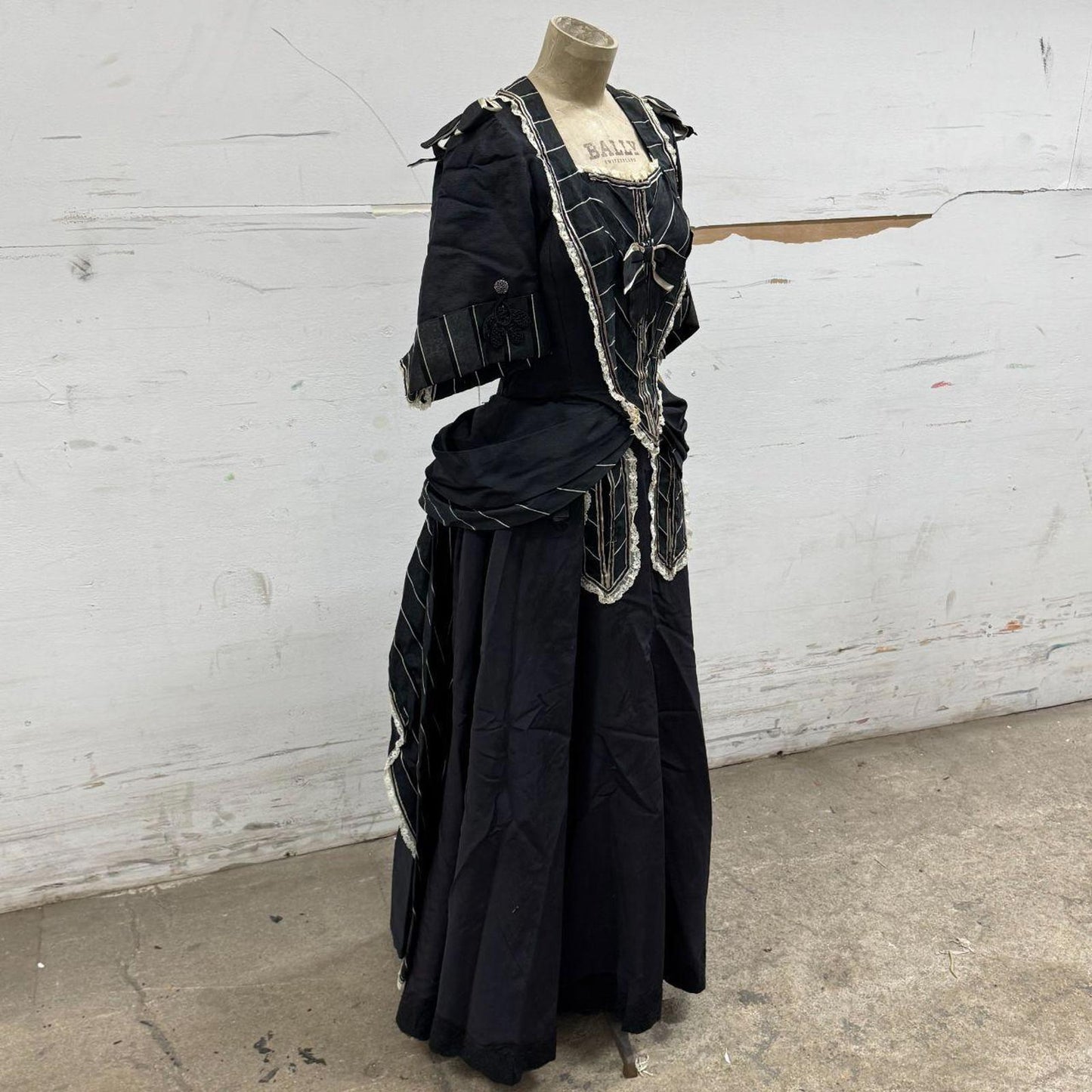 Vintage Black 50s does Victorian Mourning Gown Film Costume