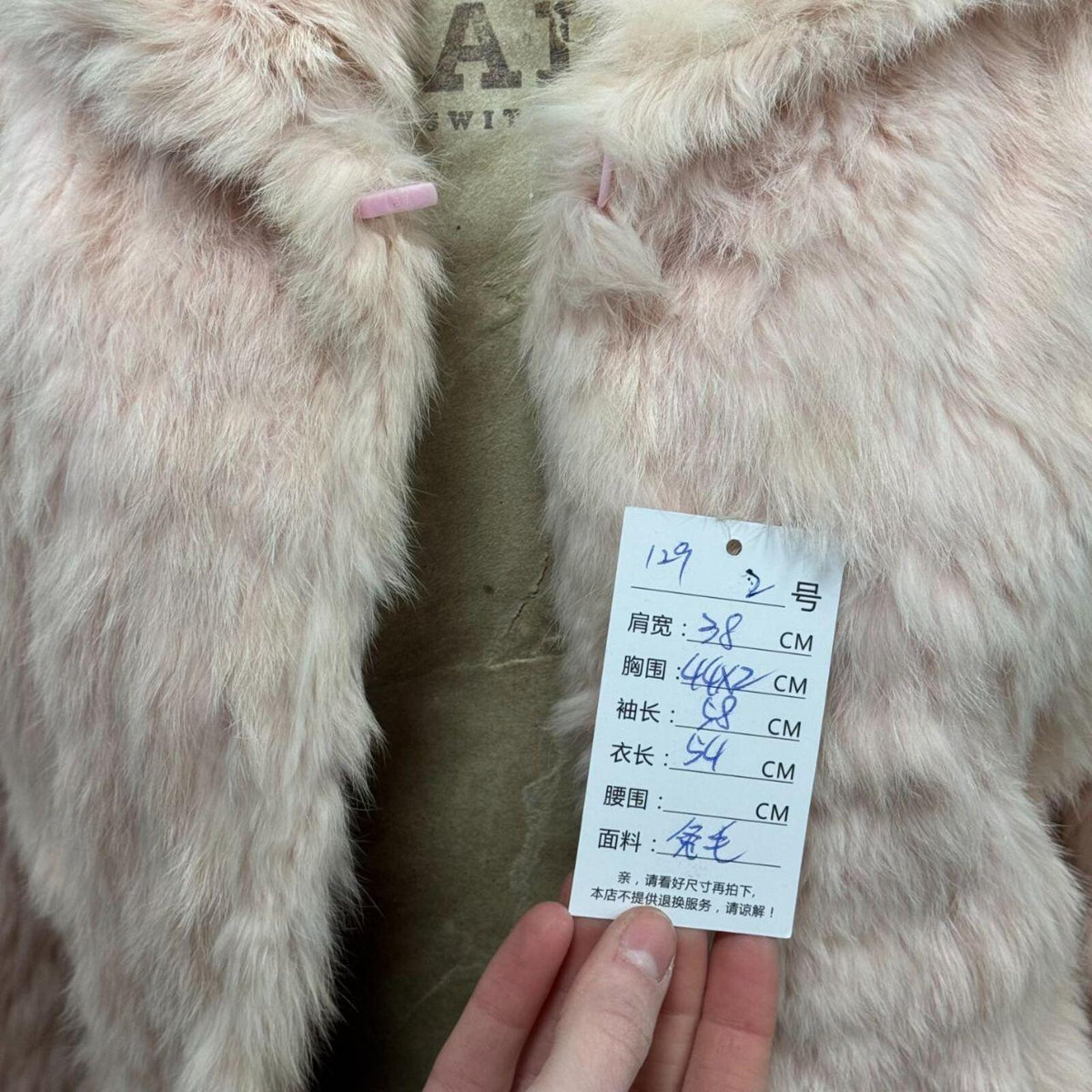Vintage Y2K Blossom-Pink Rabbit Fur Jacket Coat