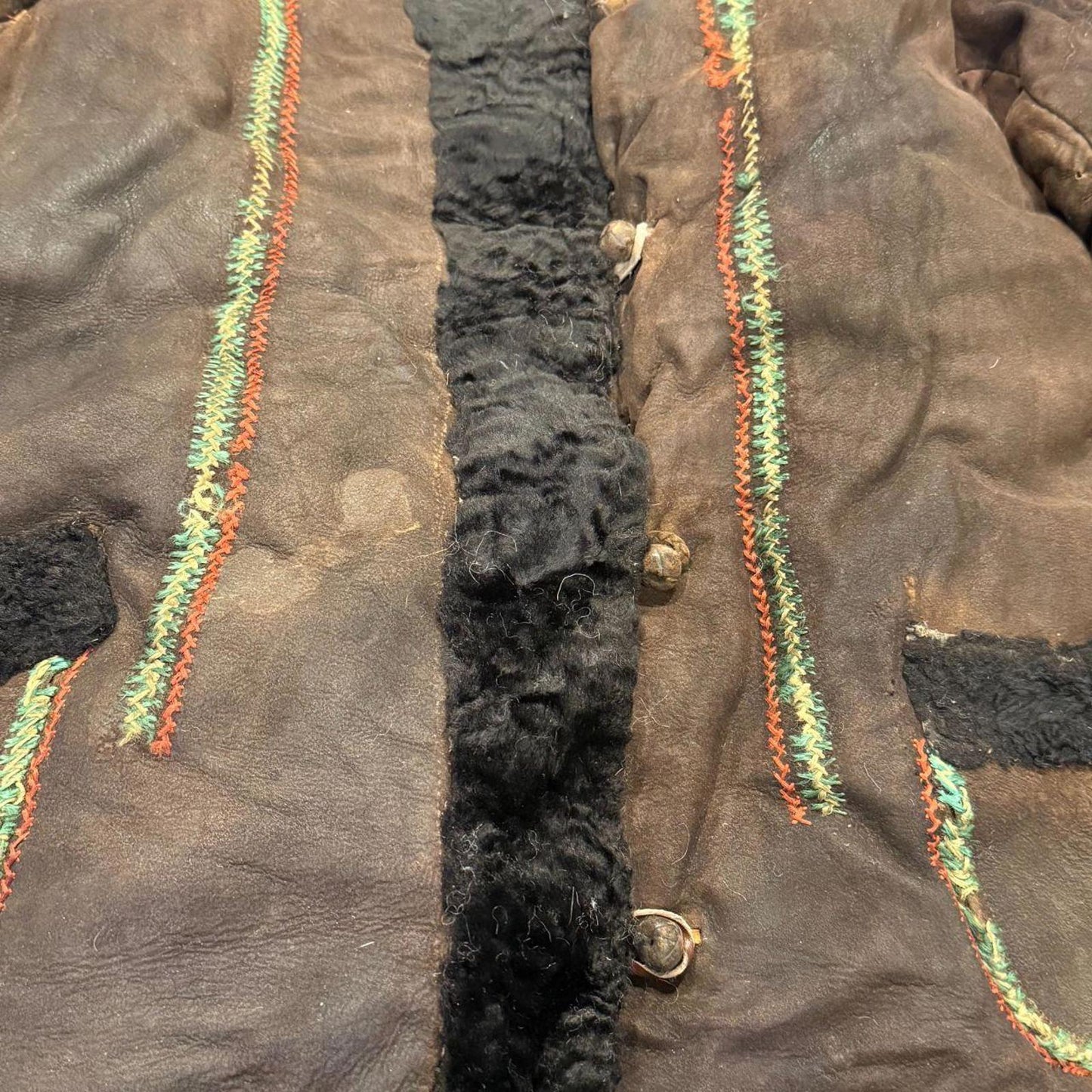 Vintage 70s Brown Suede Afghan Coat with Black Fur 🖤🤎