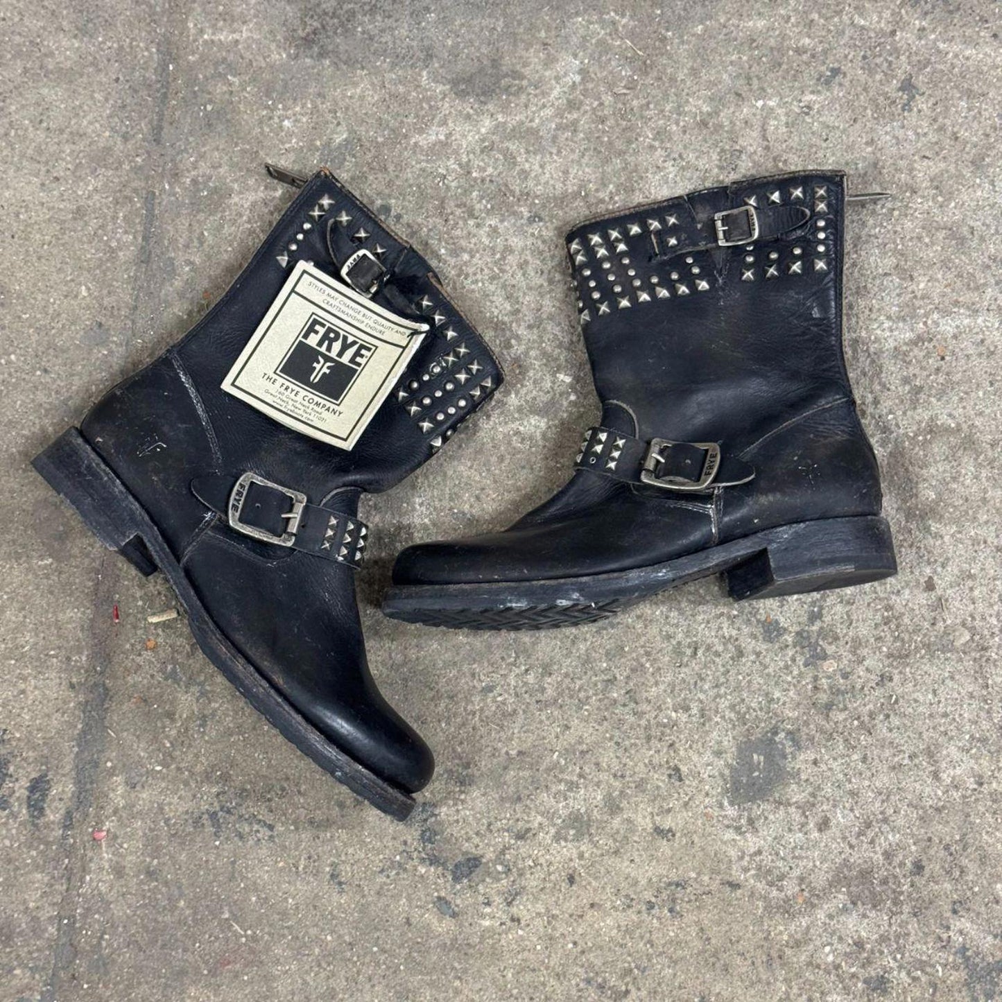 Deadstock Frye Veronica Studded Leather Moto Boots - NWT 8