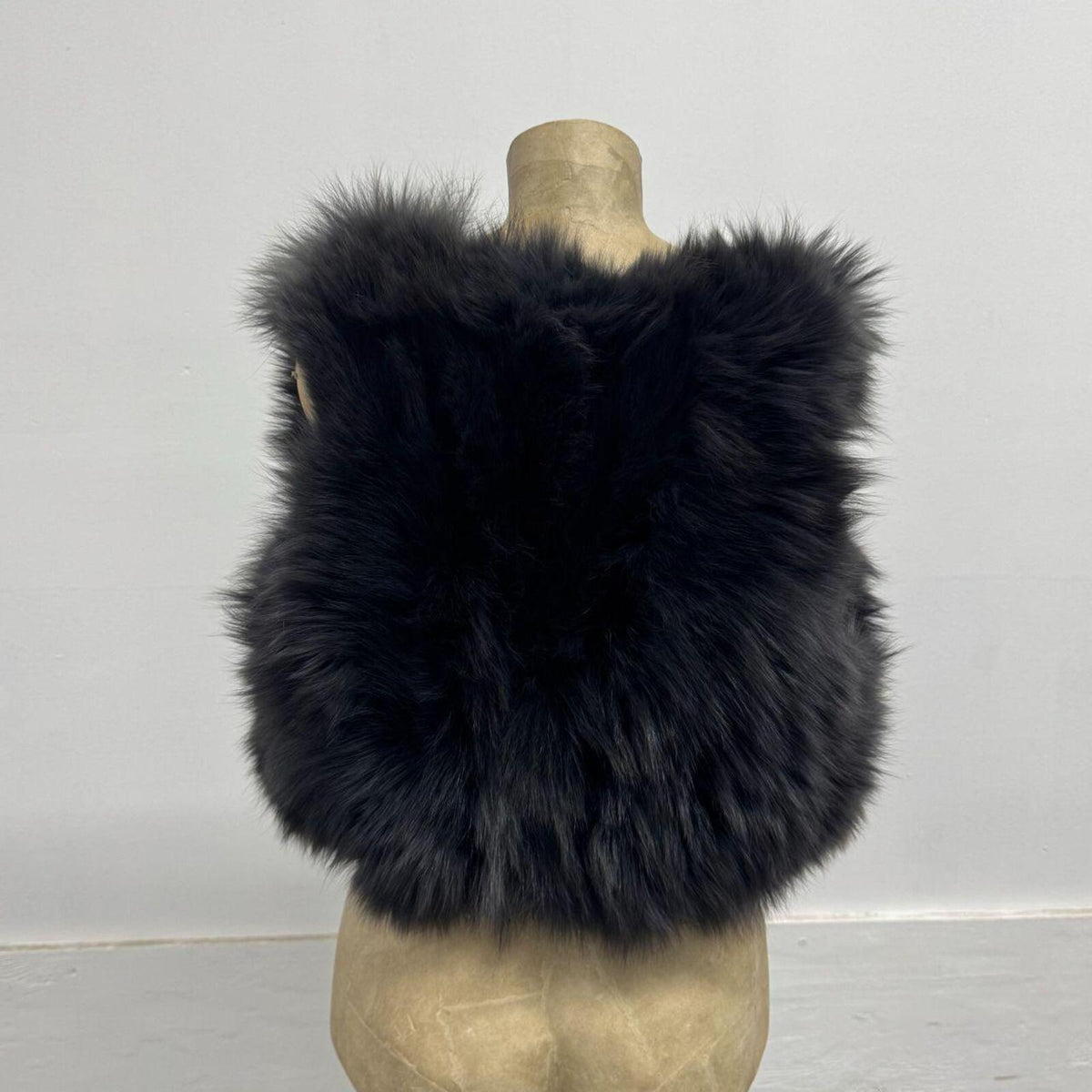 Y2K Vintage Dark Slate Gray Genuine Fox Fur Vest