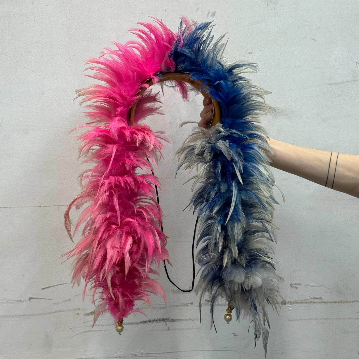 Vintage 60s 70s Hollywood Showgirl Feather Headdress Film Burlesque Costume