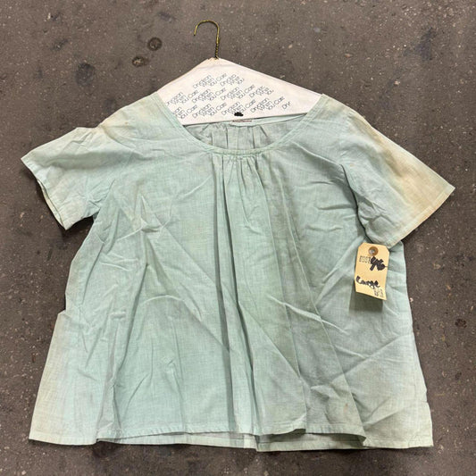Vintage Film Costume 40s 50s Does Victorian Antique Style Mint Cotton Blouse L