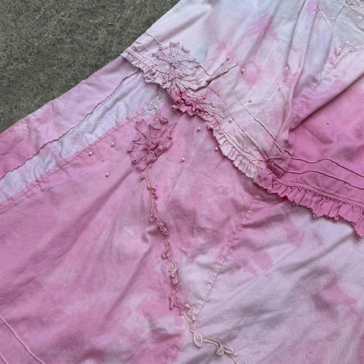 Y2K Vintage Cinzia Pink Fairy Cami & Midi Beaded Skirt Set