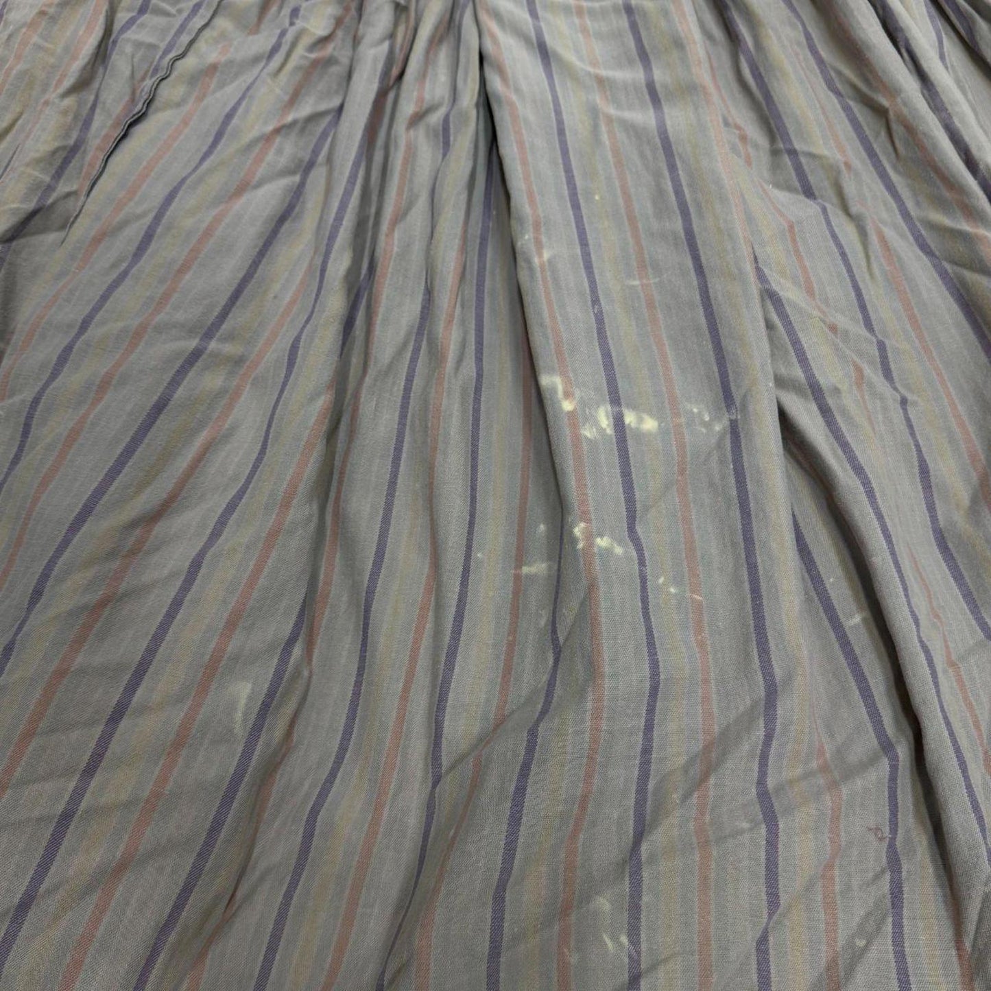 Vintage 40s does 1800s Edwardian Blue & Red Striped Cotton Prairie Maxi Skirt
