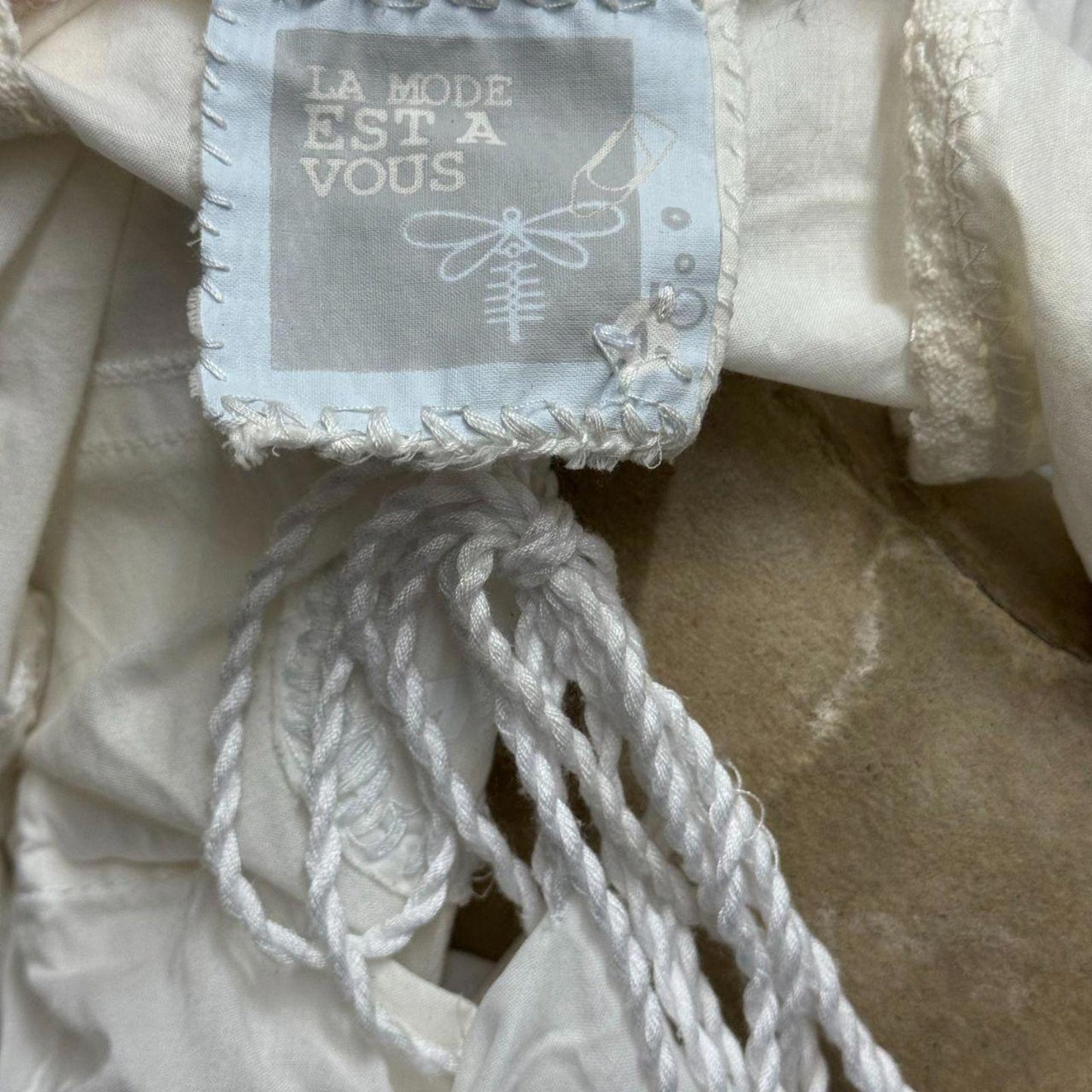 Vintage La Mode Est à Vous White Cotton Parachute Dress