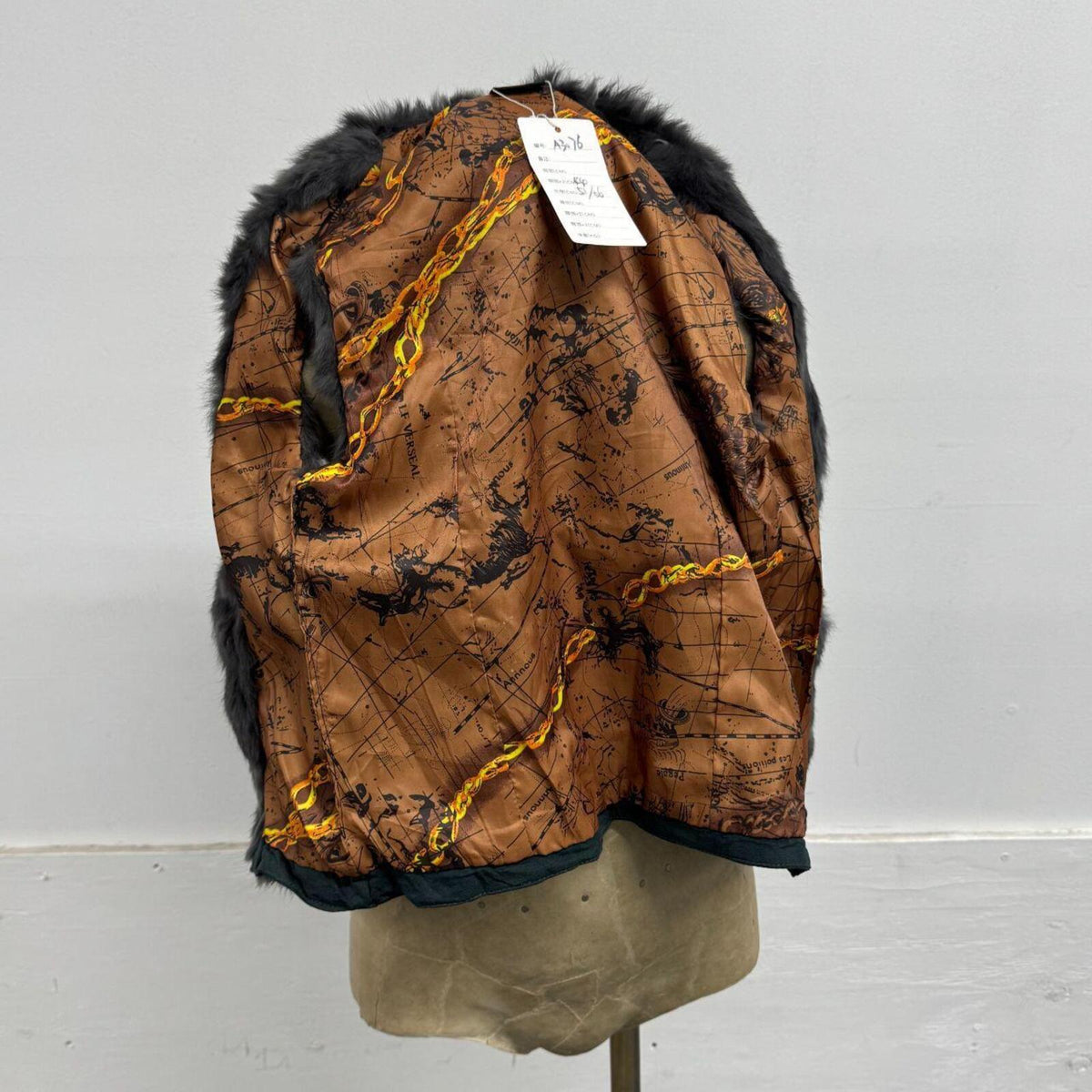 Vintage Y2K Grey Blue Military Rabbit Fur Vest