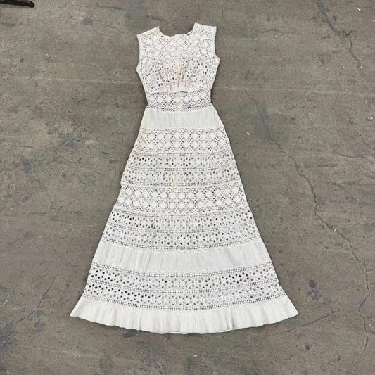 Antique Edwardian Lace Dress White Cotton Bridal