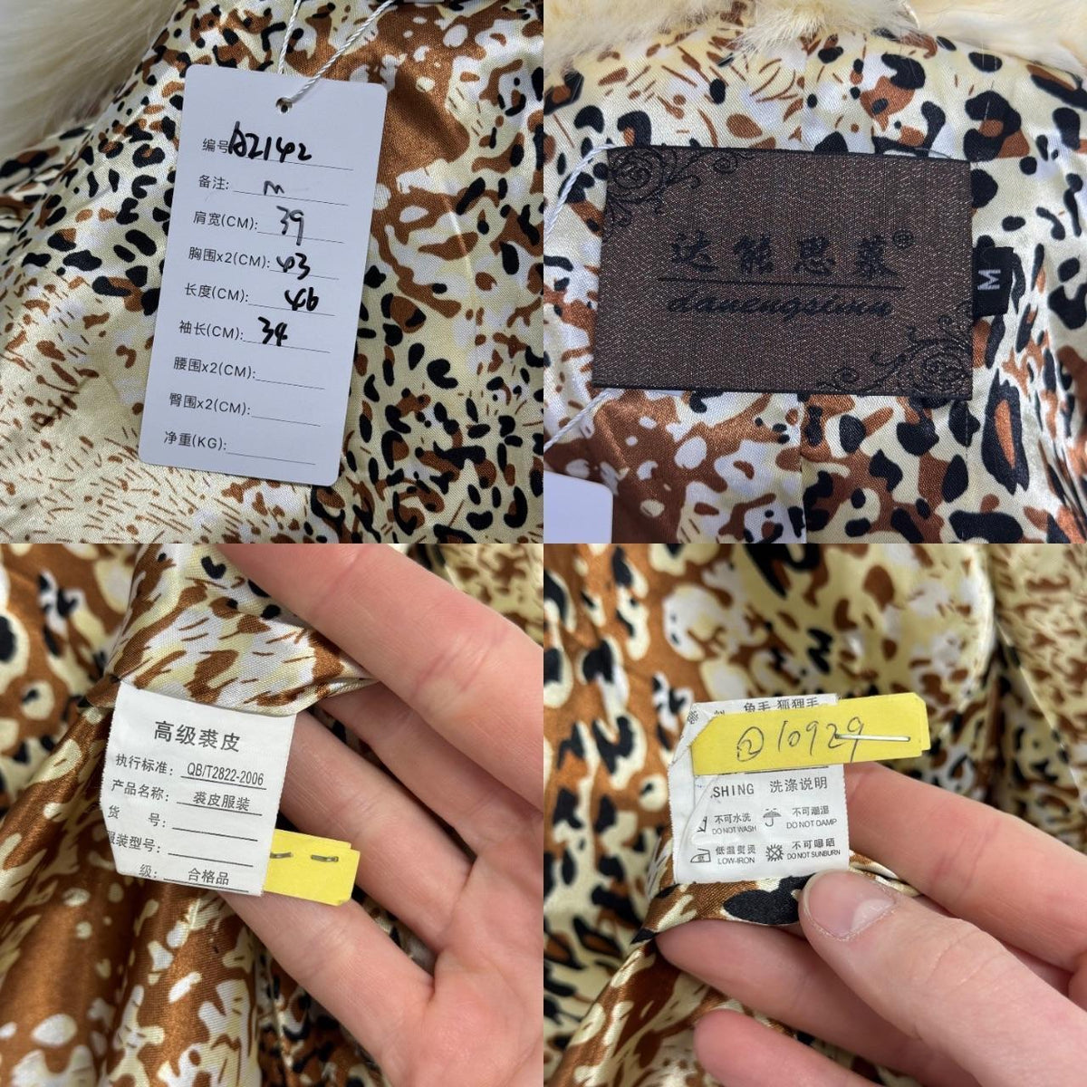 Vintage Y2K Cream White Rabbit & Fox Fur Jacket Coat
