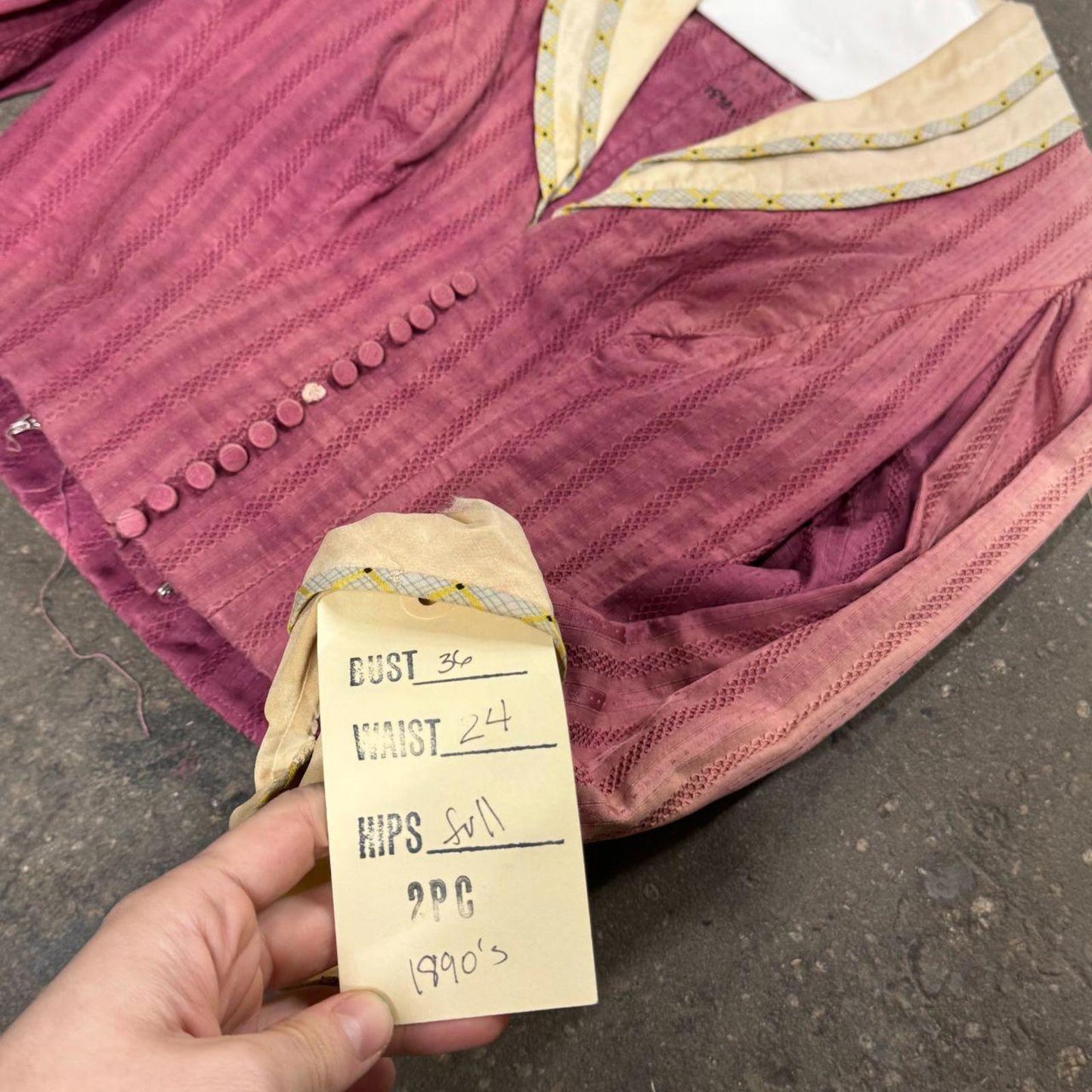 Vintage Antique 40s 50s Does Victorian Faded Red Cotton Bodice Film Costume