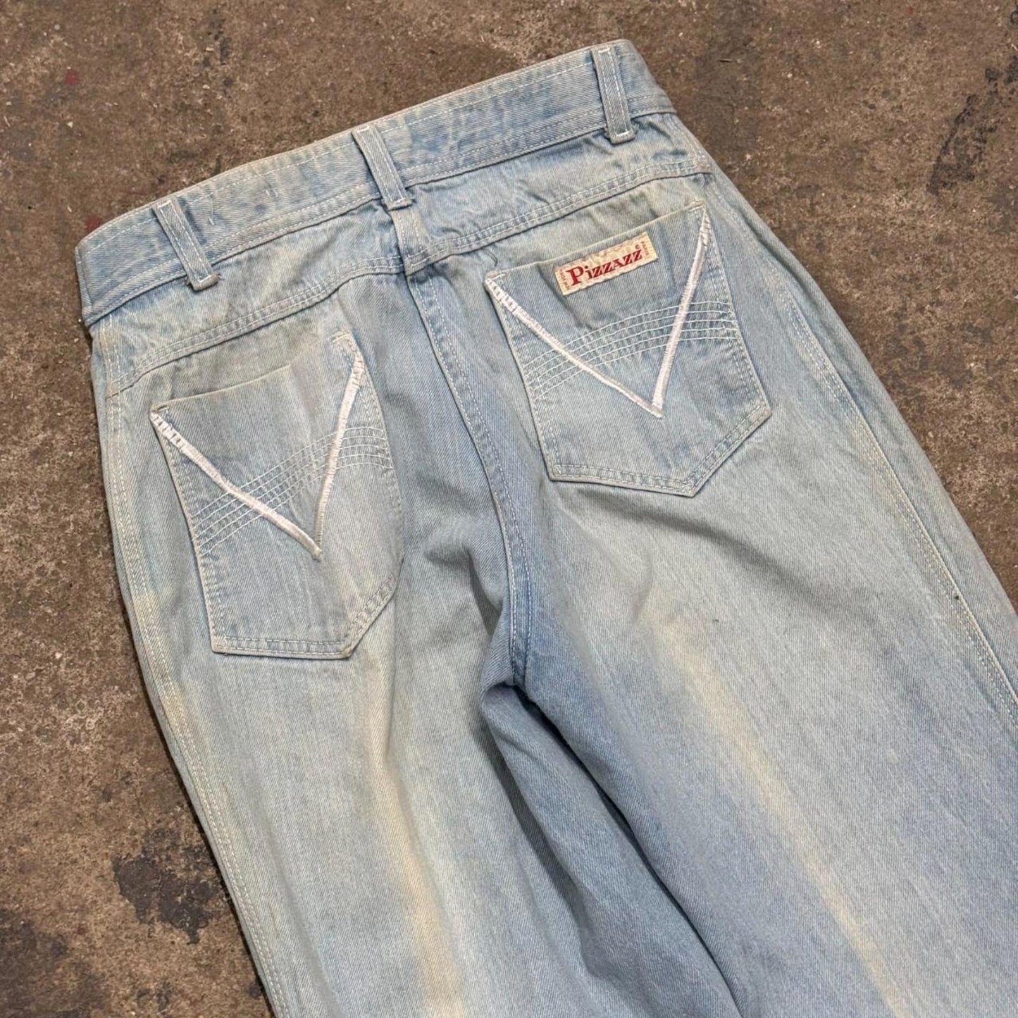 Vintage 70s Pizzazz High-Rise Faded Light Wash Jeans
