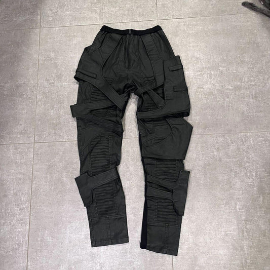 Demobaza Black Tactical Crone Moto Joggers · Waxed