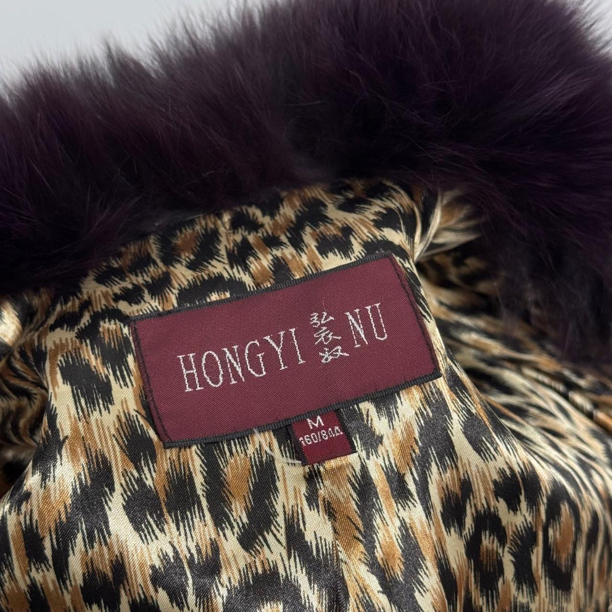 Vintage Y2K Purple-Brown Rabbit & Fox Fur Jacket Coat