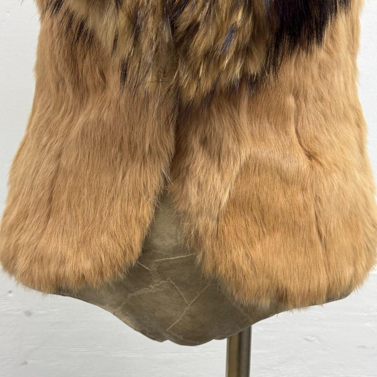 Vintage Honey Tan Mixed Raccoon & Rabbit Fur Vest