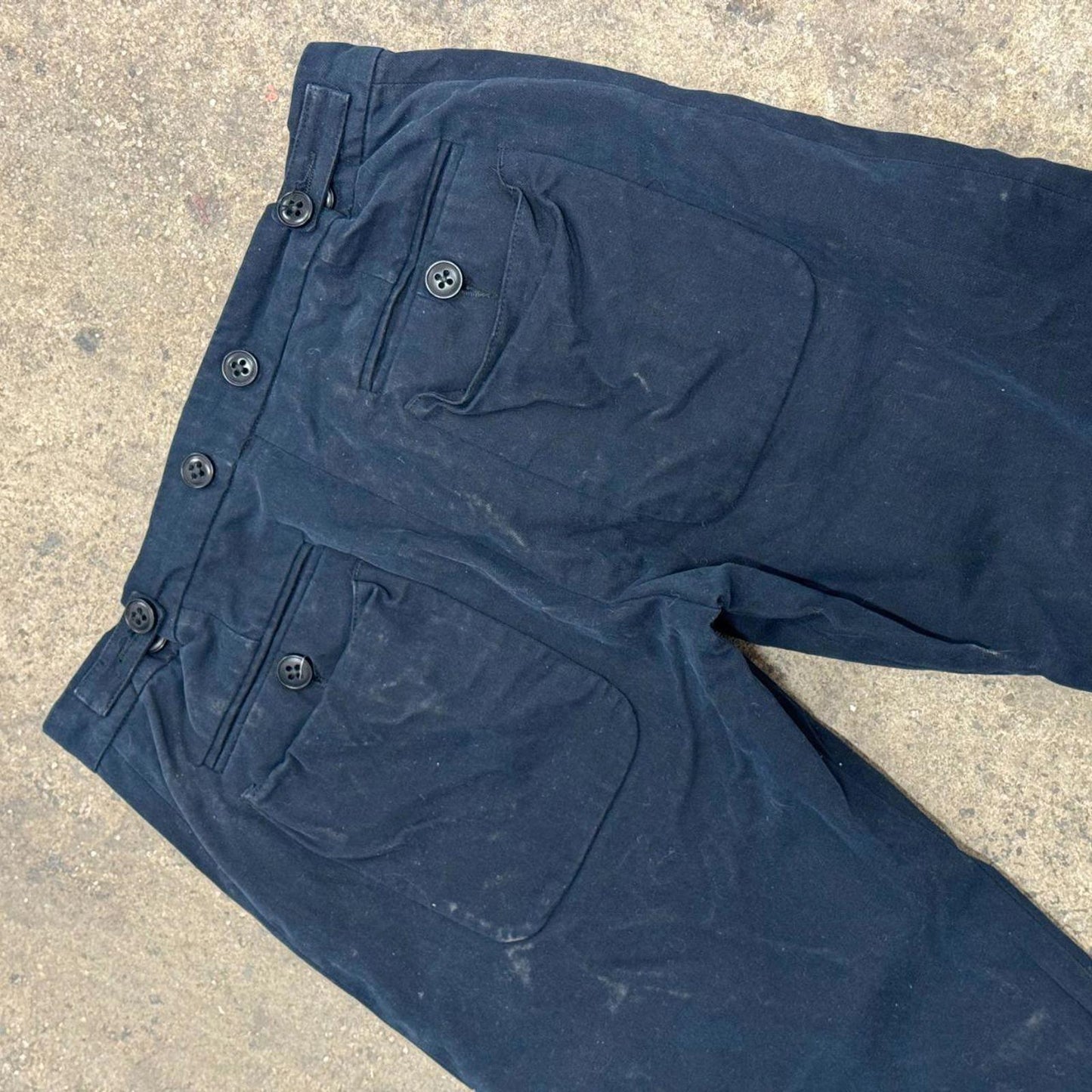 Vintage Ann Demeulemeester Navy Multi-Button Archival Trousers