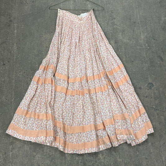 Vintage Film Costume 50s Does Victorian Western Style Prairie Maxi Skirt Pink