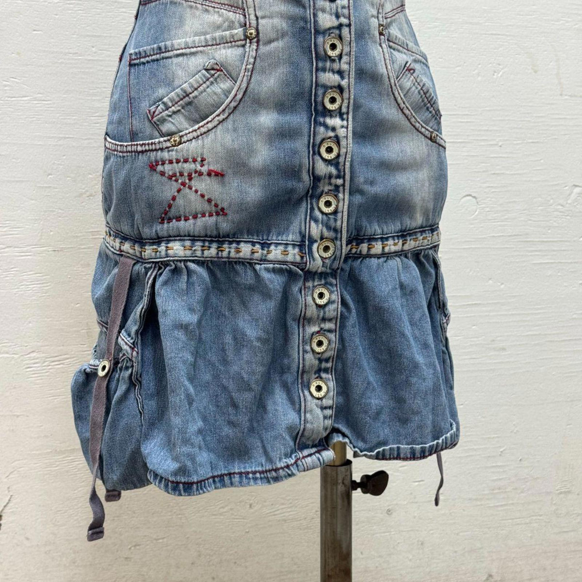 Vintage R867 Avant-Garde Paneled Denim Mini Dress