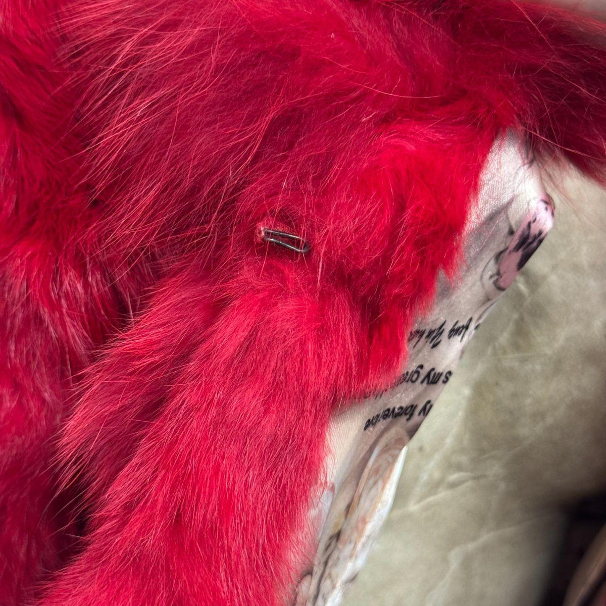 Vintage Y2K Red Rabbit & Fox Fur Jacket Coat