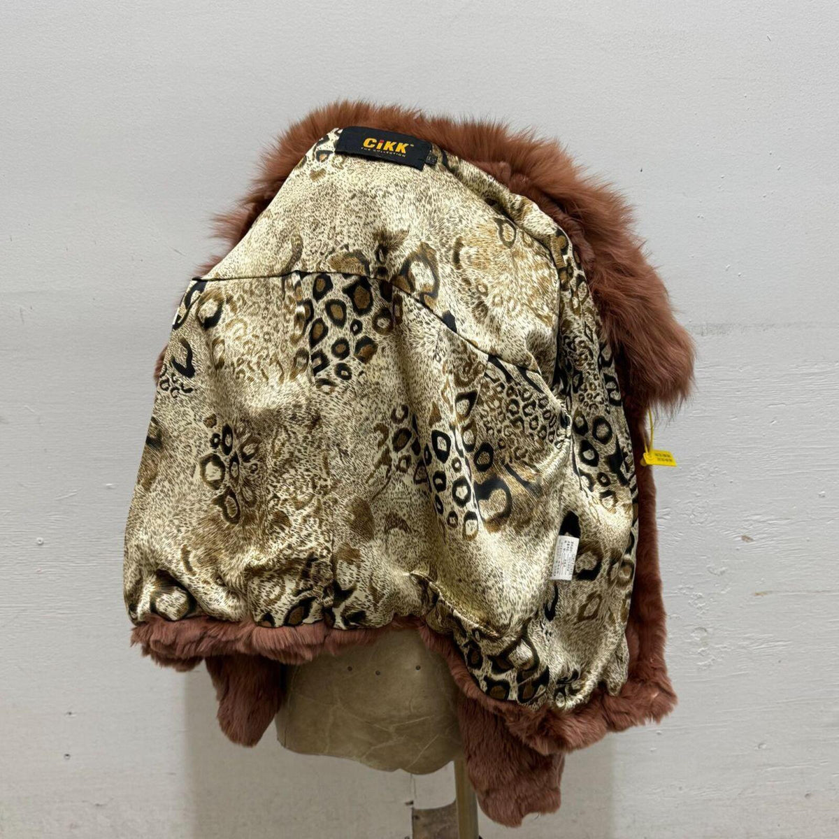 Vintage Warm Brown Rabbit & Fox Fur Jacket Coat