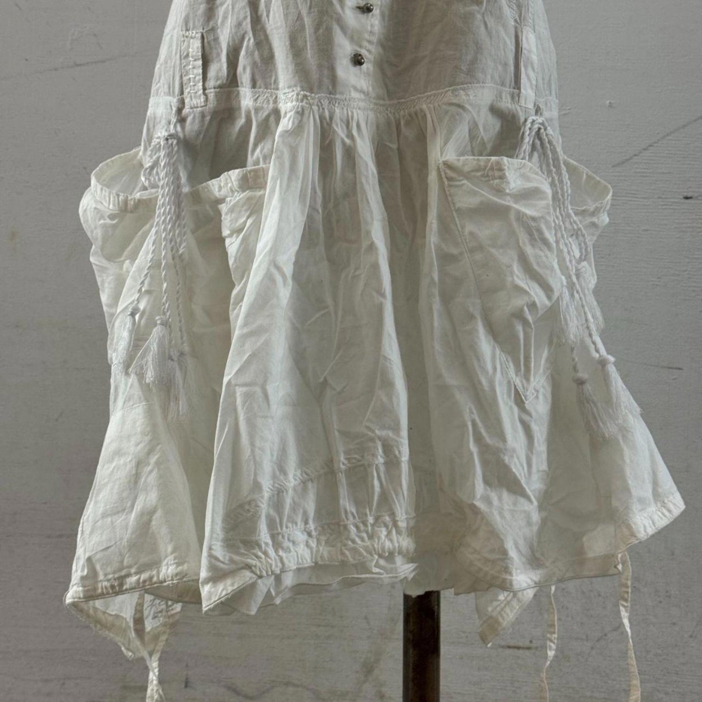 Vintage La Mode Est à Vous White Cotton Parachute Dress
