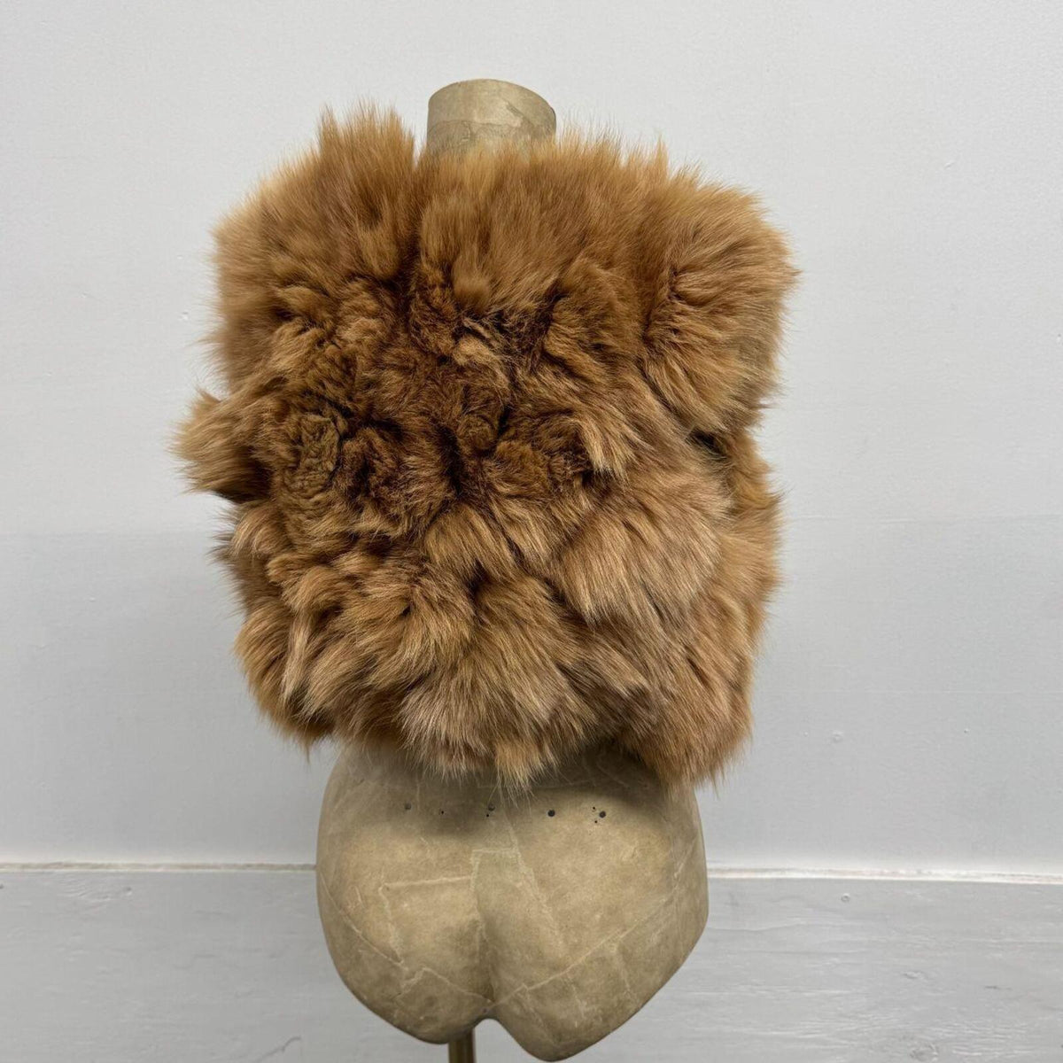 Y2K Vintage Tan Brown Genuine Fox Fur Vest