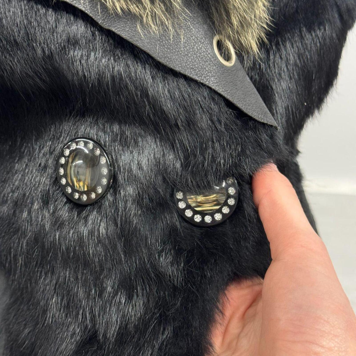 Vintage Black Fox Fur & Rabbit Fur Vest