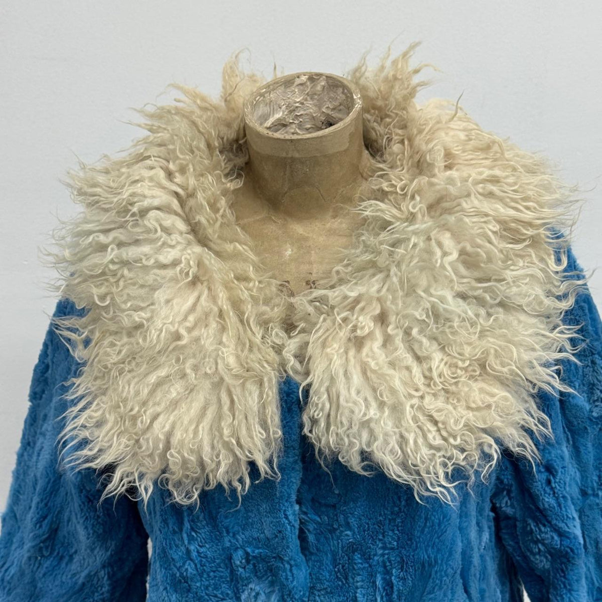 Vintage Y2K Blue Rabbit & Wool Jacket Coat
