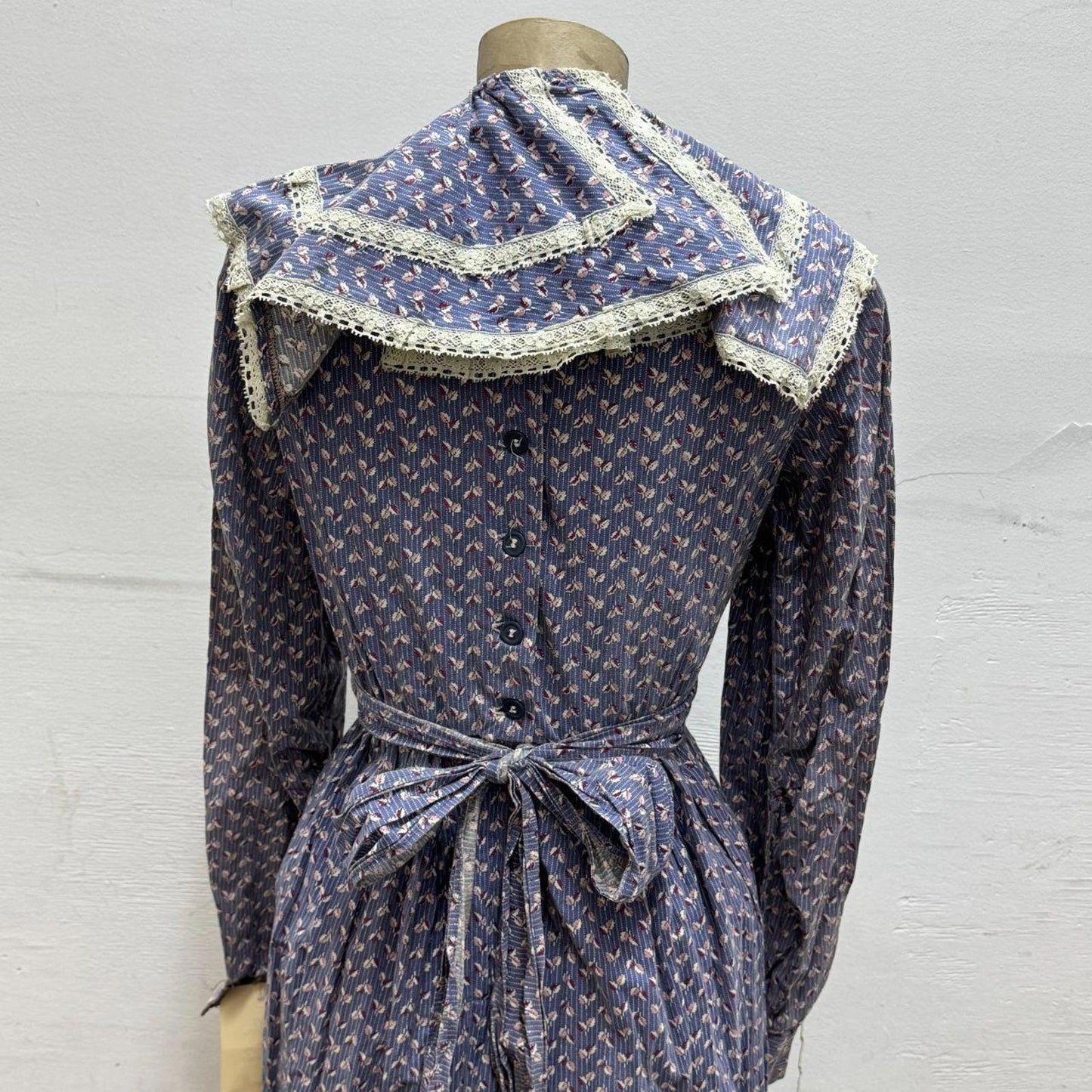 Vintage 1950s Studio-Made Purple Blue Floral Western Prairie Dress Movie Costume