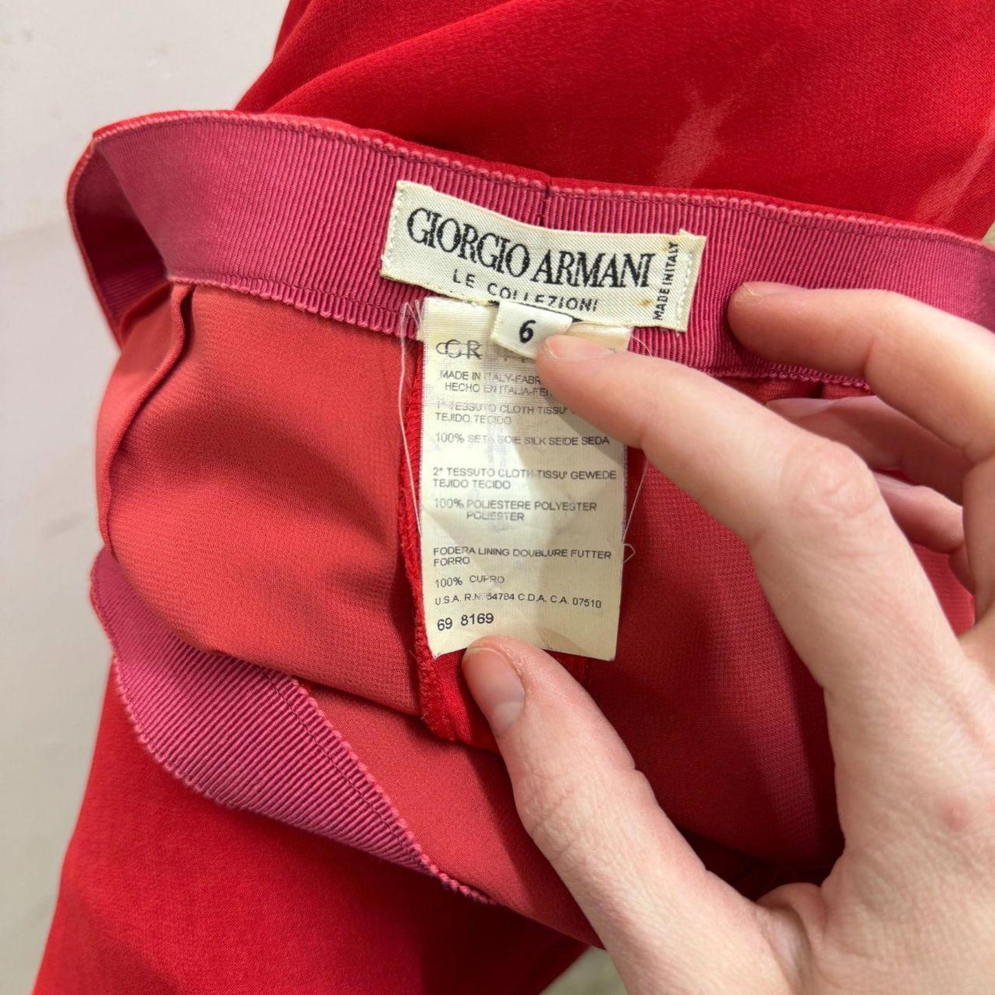 Authentic 90s Giorgio Armani 100% Silk Red Sample Set