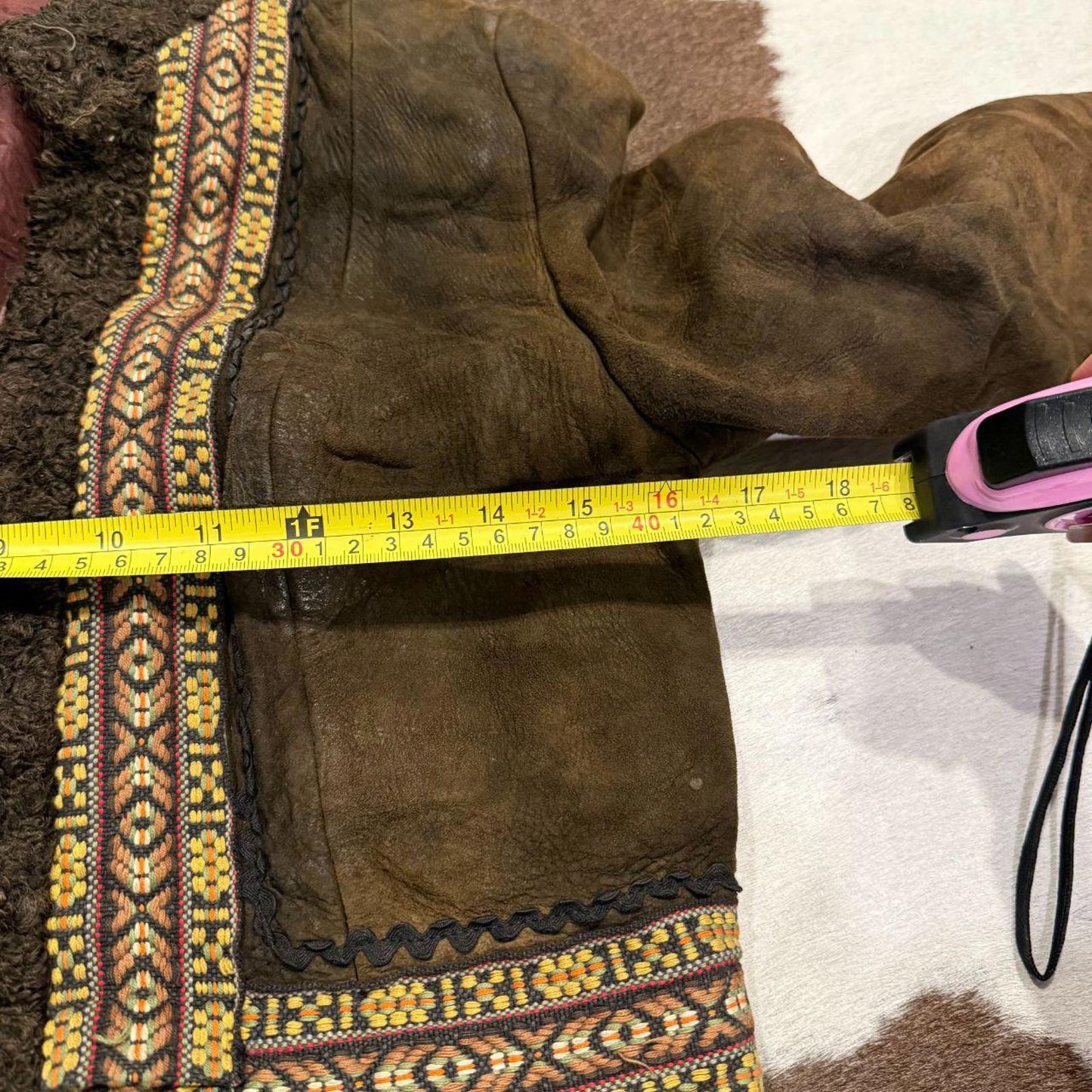 Vintage 70s Embroidered Shearling Afghan Coat