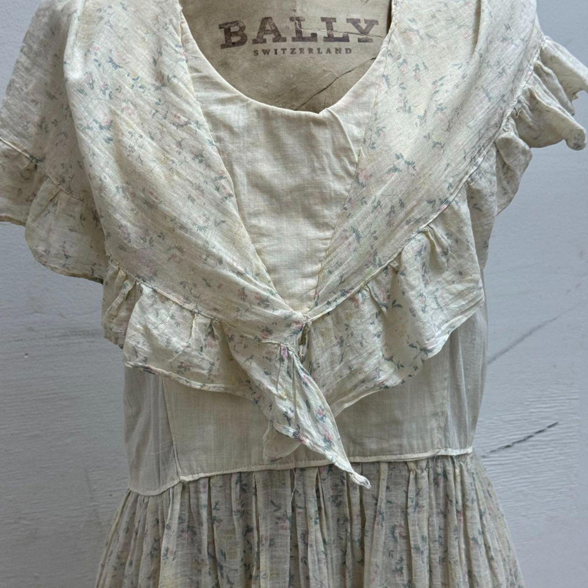 Vintage 30s 40s Edwardian Revival Antique Broadcloth Sailor Day Dress