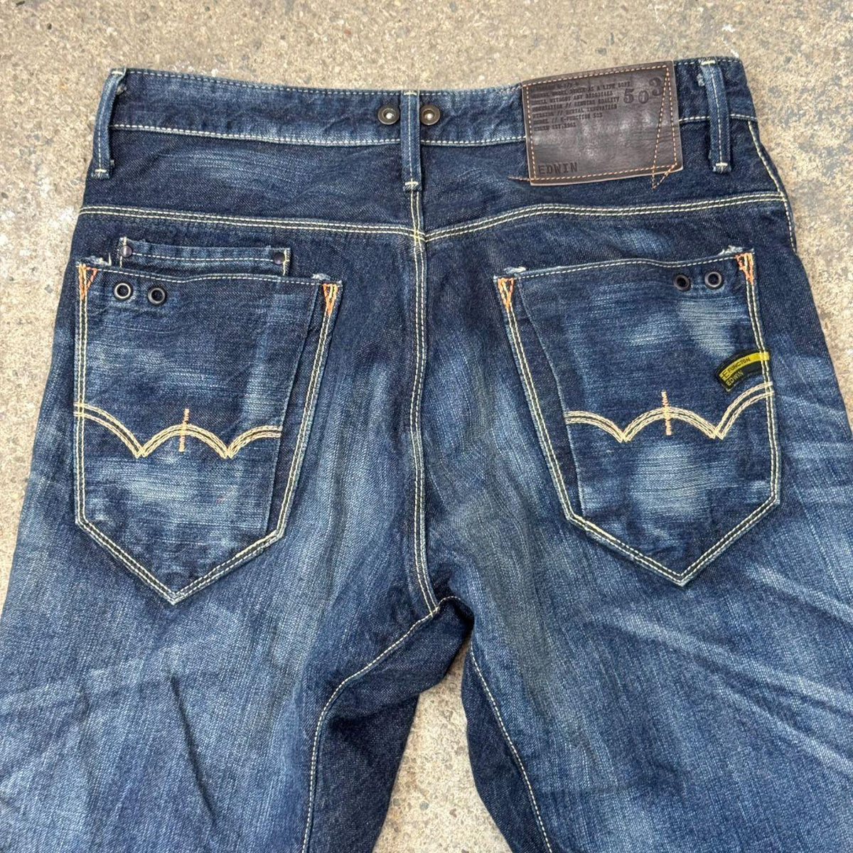 Vintage EDWIN E-Function 503 EF593 Cropped Capri Denim Jeans Y2K