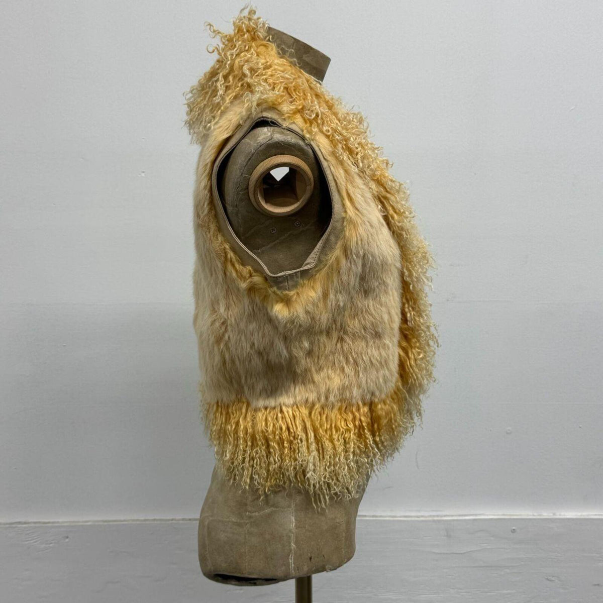 Vintage Cream Y2K Mongolian Lamb & Rabbit Fur Penny Lane Vest