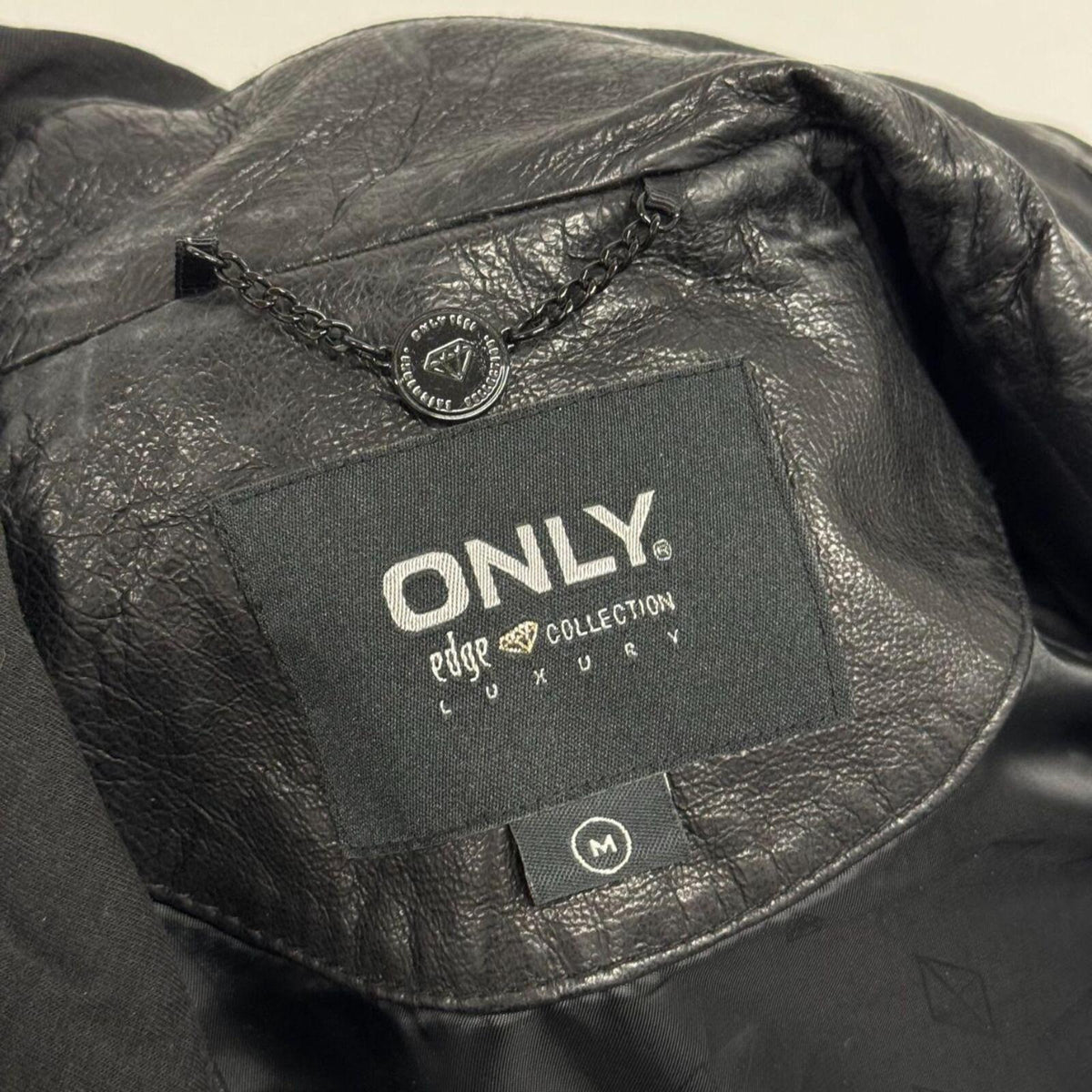 Vintage Black Big Collar Avant Garde Leather Jacket