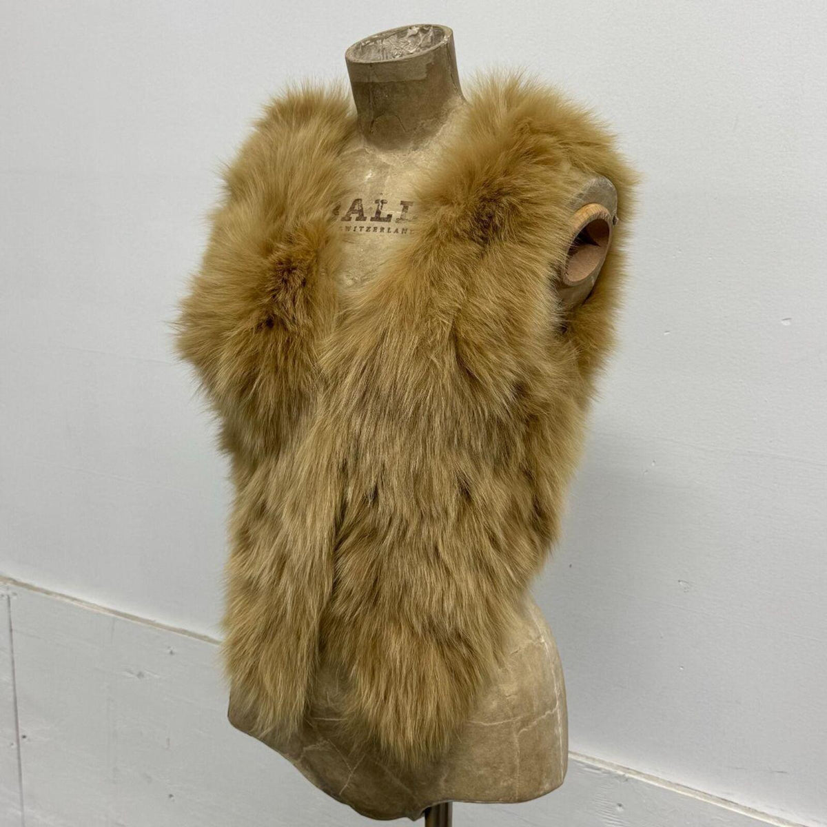 Y2K Vintage Golden Tan Genuine Fox Fur Vest