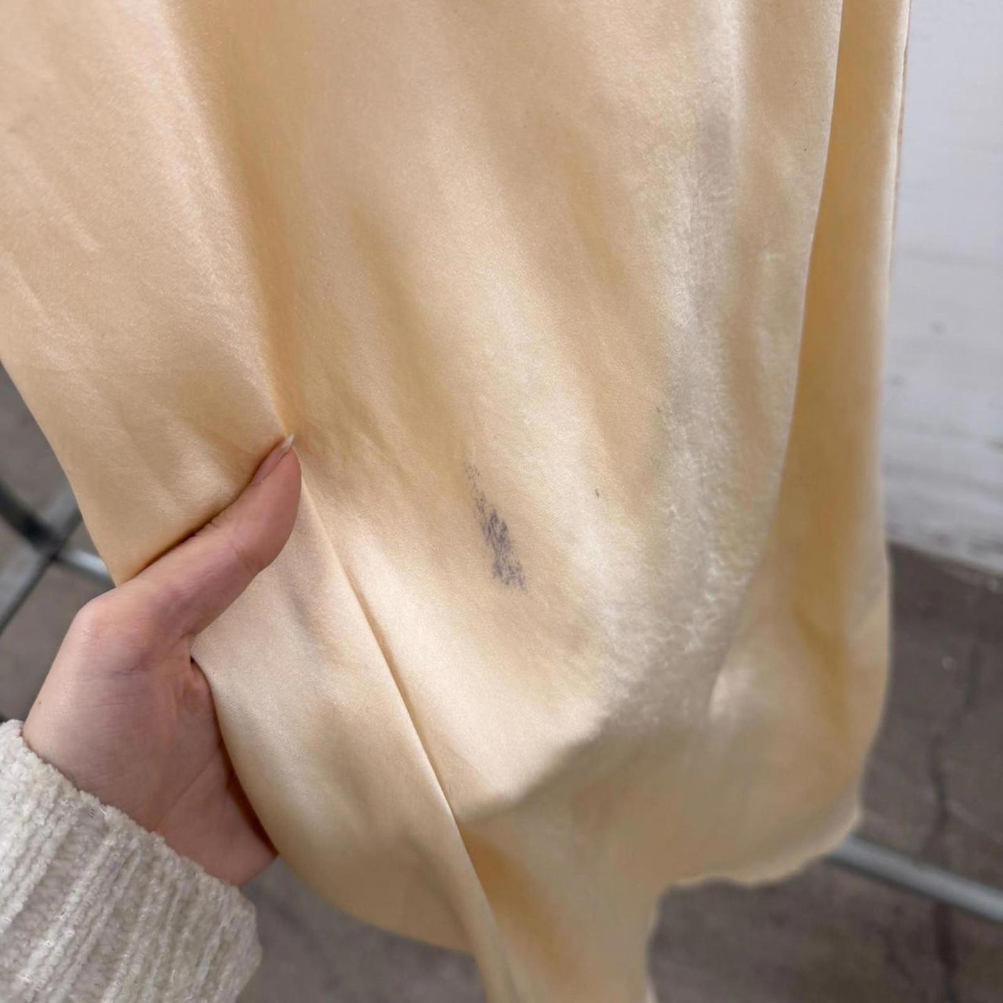 Vintage 1930s Cream Silk Satin Slip Dress Bias Cut Floral