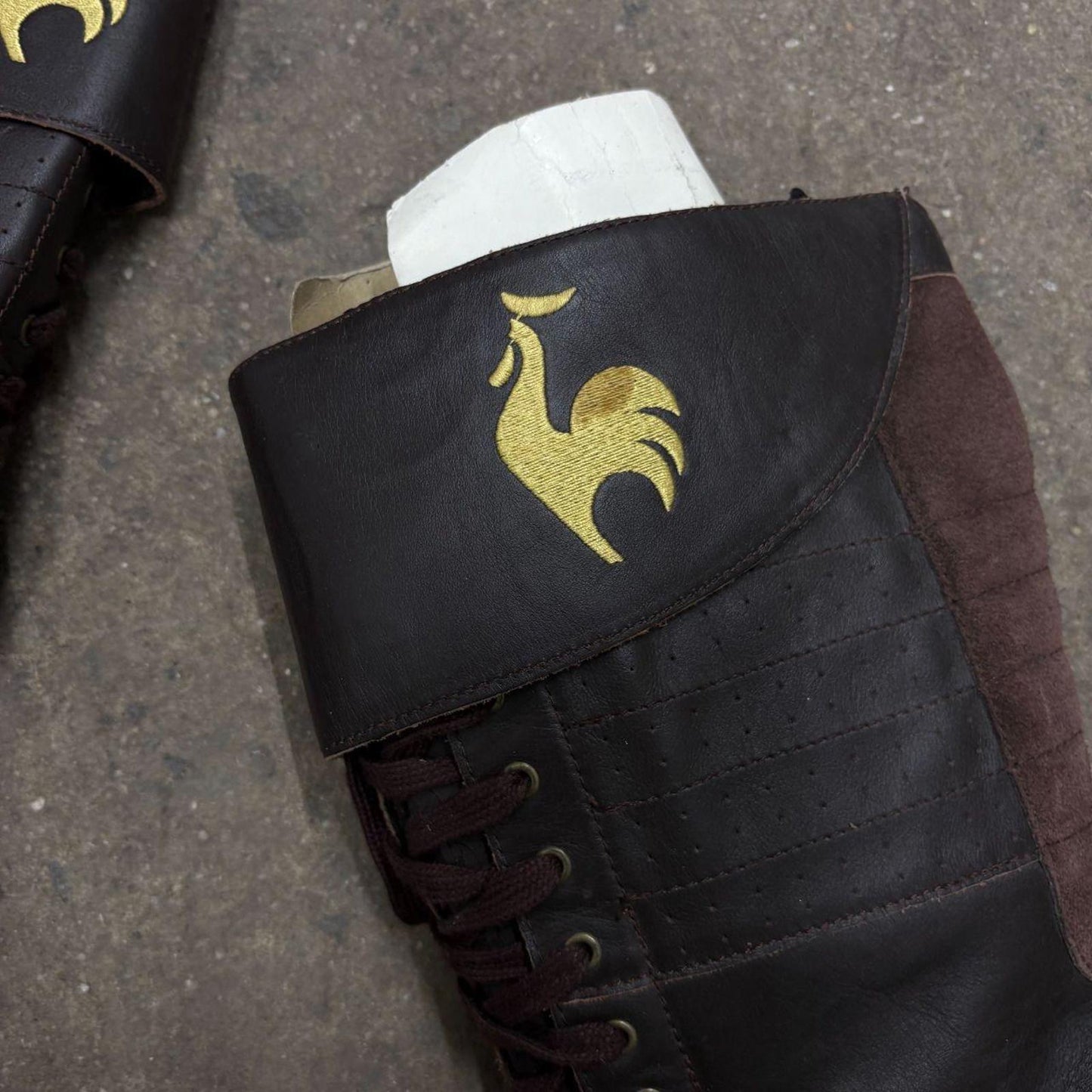 Vintage Le Coq Sportif Genuine Leather Boxing Boots Brown 39