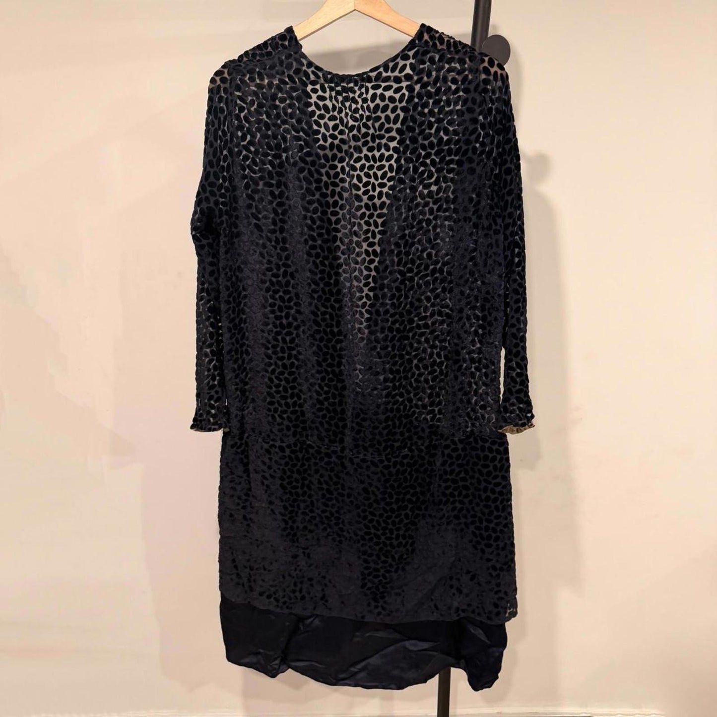 Antique 20s Silk Burnout Velvet Plunge Dress Flapper Devoré