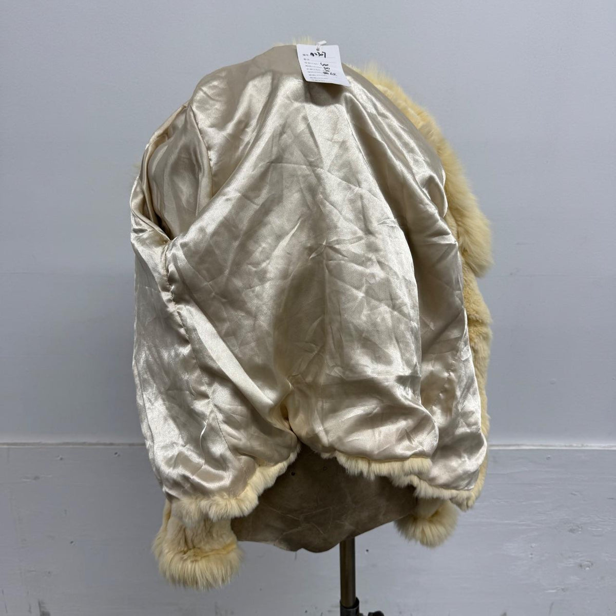 Vintage Y2K Cream Rabbit & Fox Fur Jacket Coat
