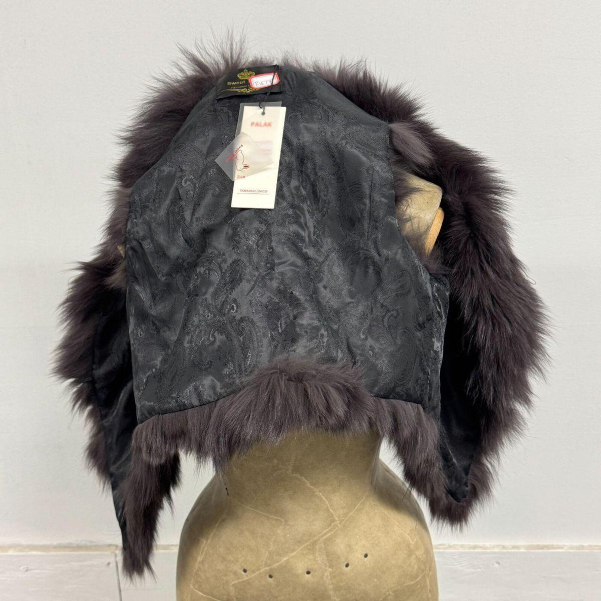 Y2K Vintage Slate Mauve Genuine Fox Fur Vest