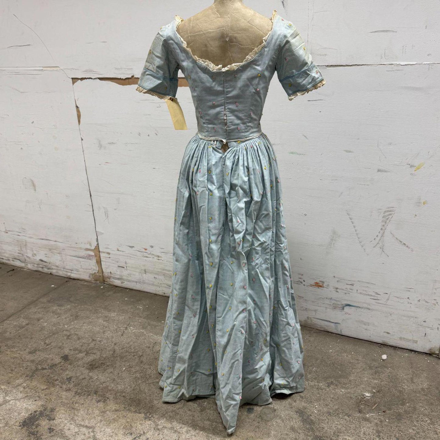 Vintage 40s does 1800s Victorian Blue 2pc Gown Prairie Western Film Costume