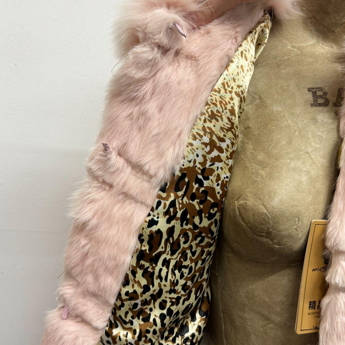 Vintage Y2K Pastel Baby Pink Rabbit & Fox Fur Jacket Coat