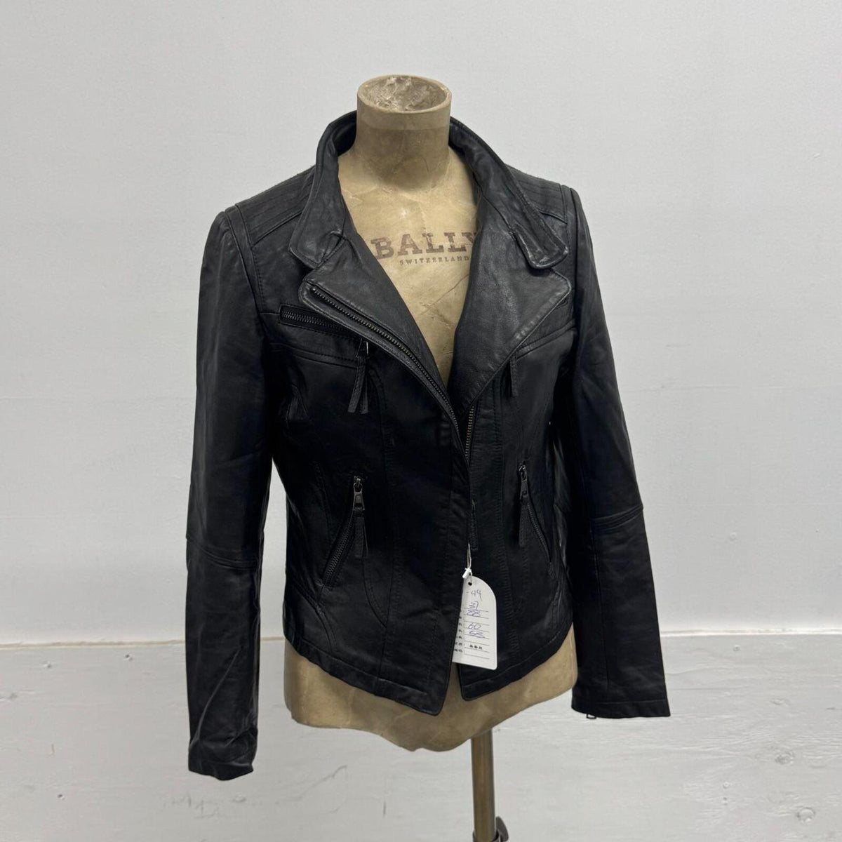 Vintage Black Lambskin Leather Moto Jacket