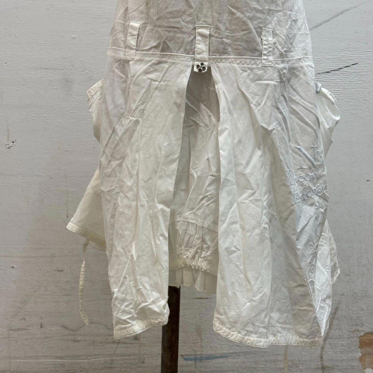 Vintage La Mode Est à Vous White Cotton Parachute Dress