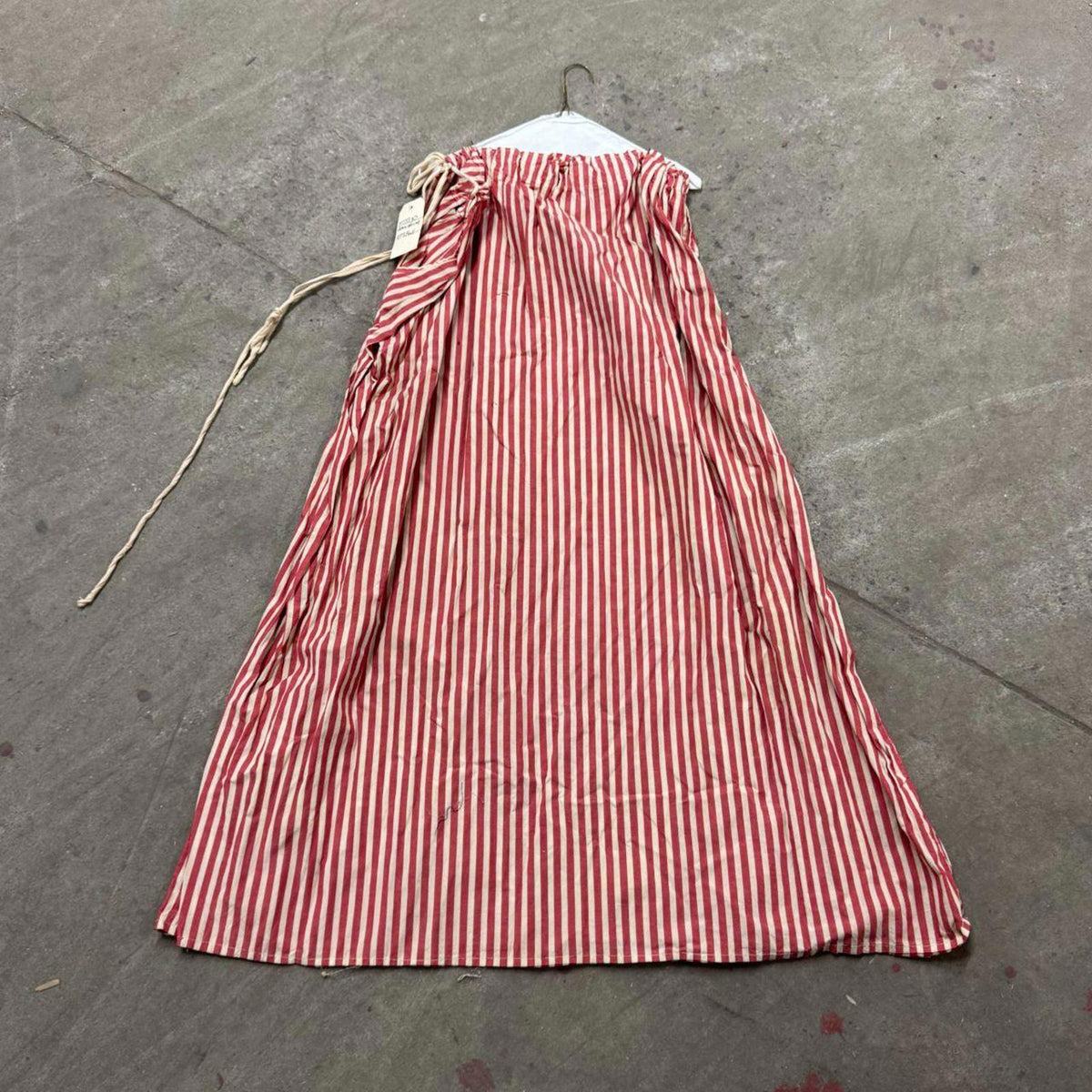Vintage Film Costume 50s Does Victorian Western Style Prairie Skirt Red Stripe