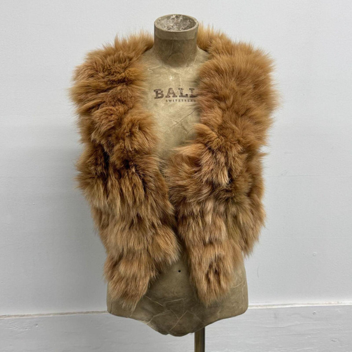 Y2K Vintage Tan Brown Genuine Fox Fur Vest